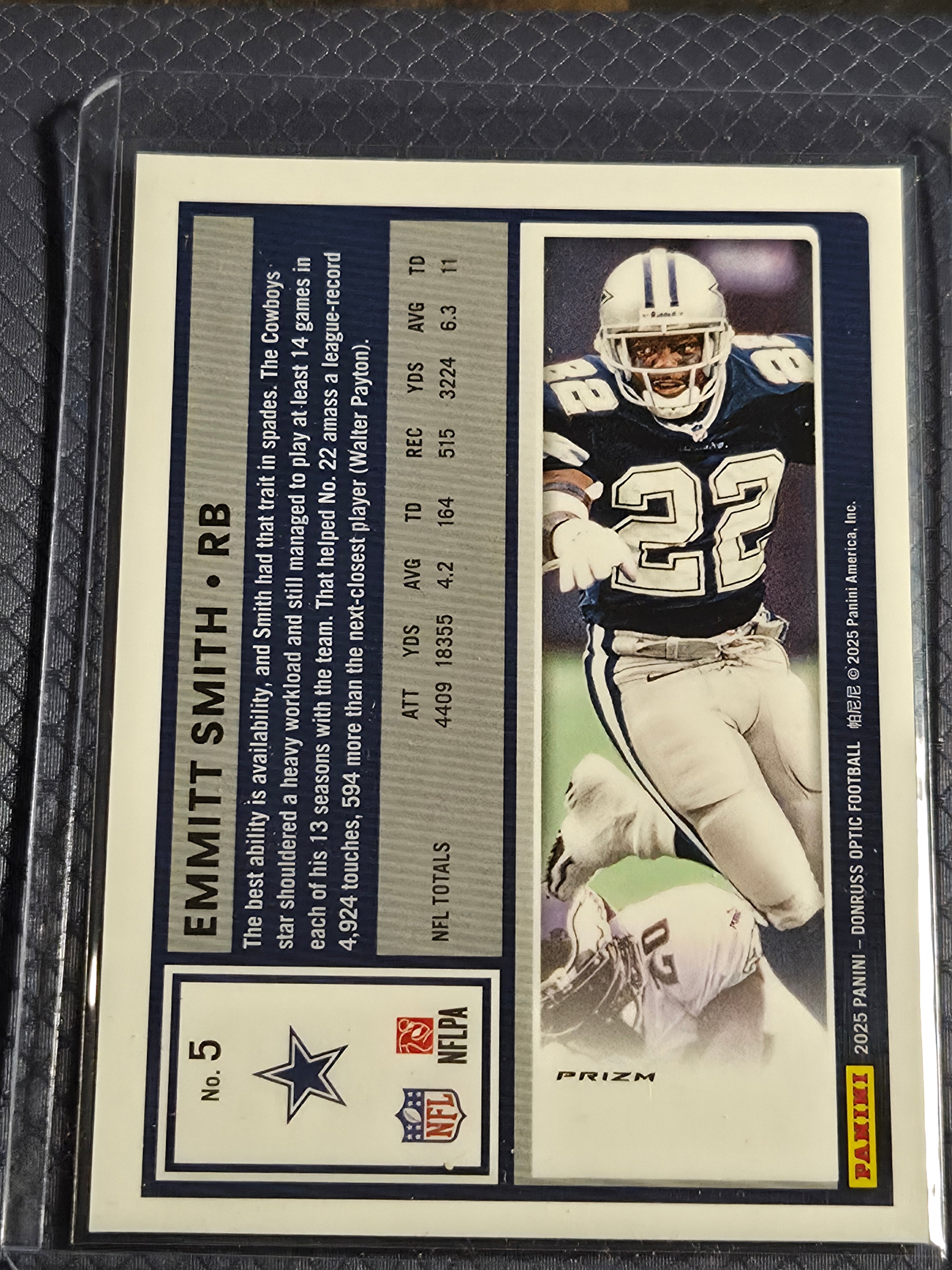 2025 Panini Optic Emmitt Smith #5 Holo Silver