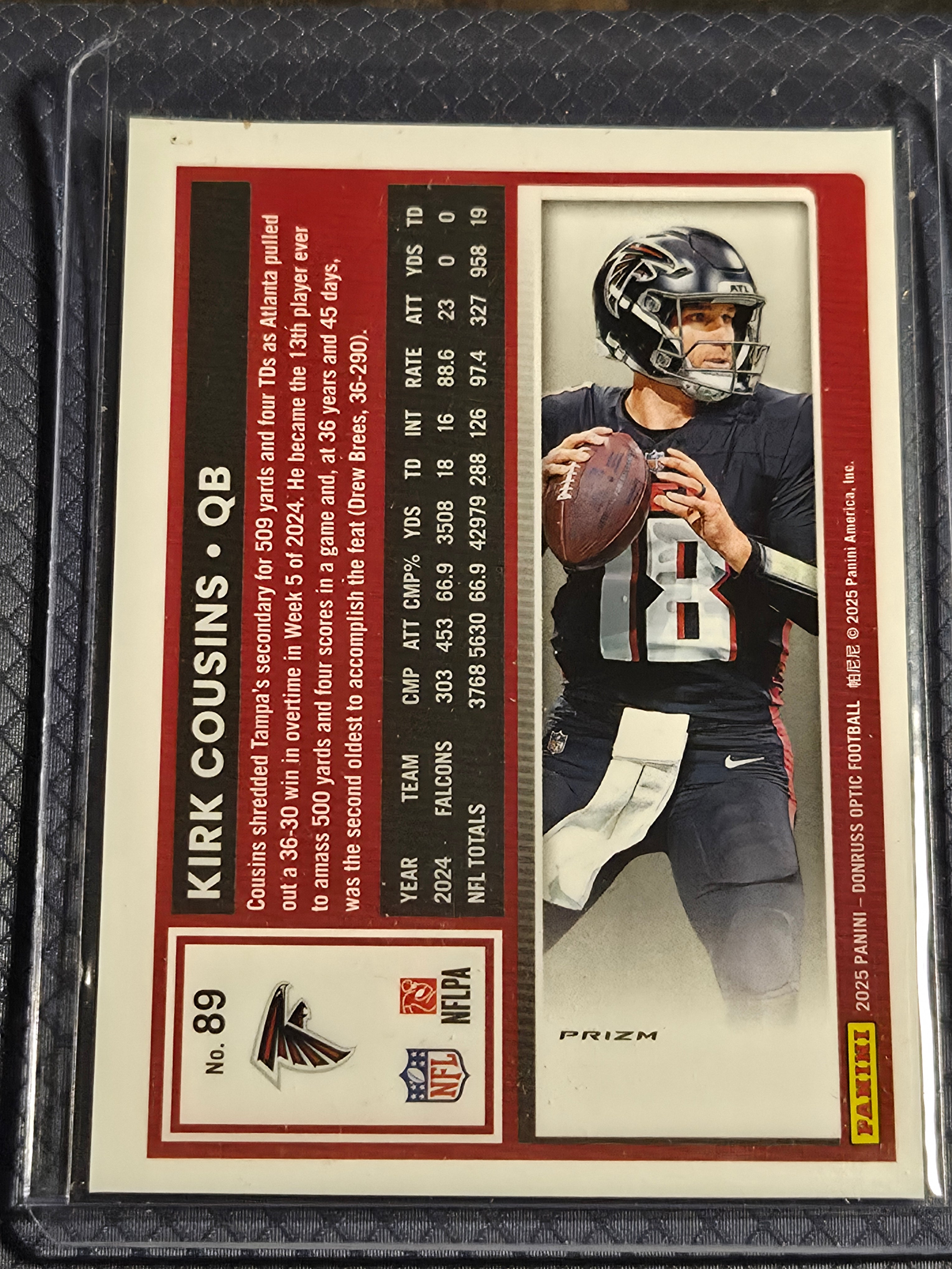 2025 Panini Optic Kirk Cousins #89 Silver Holo