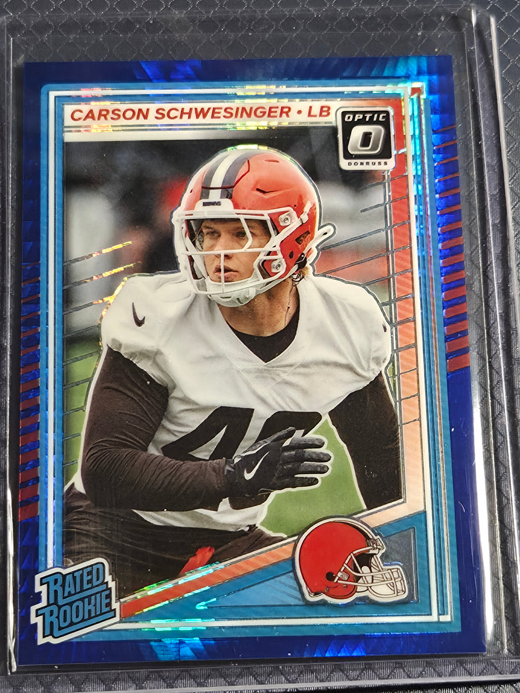 2025 Panini Optic Carson Schwesinger #217 Blue Hyper