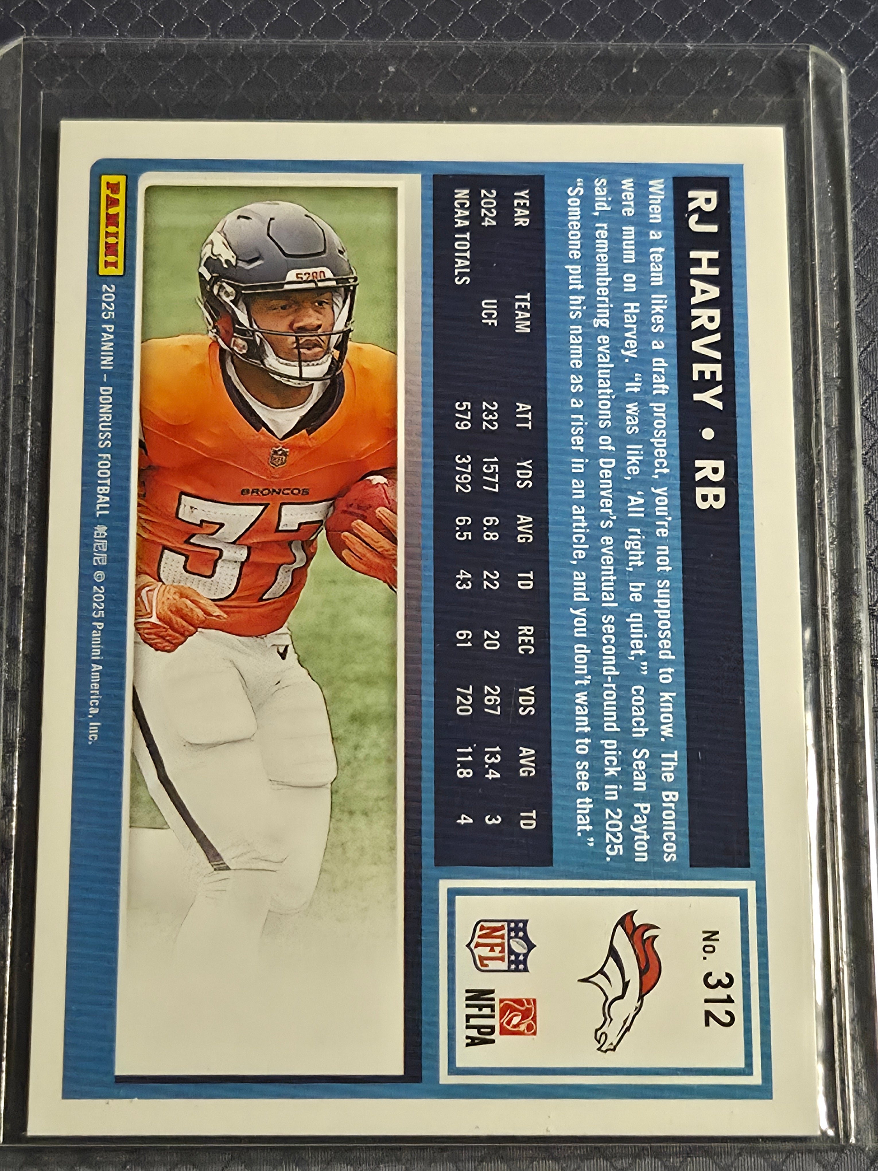 2025 Panini Donruss RJ Harvey #312 Green Press Proof
