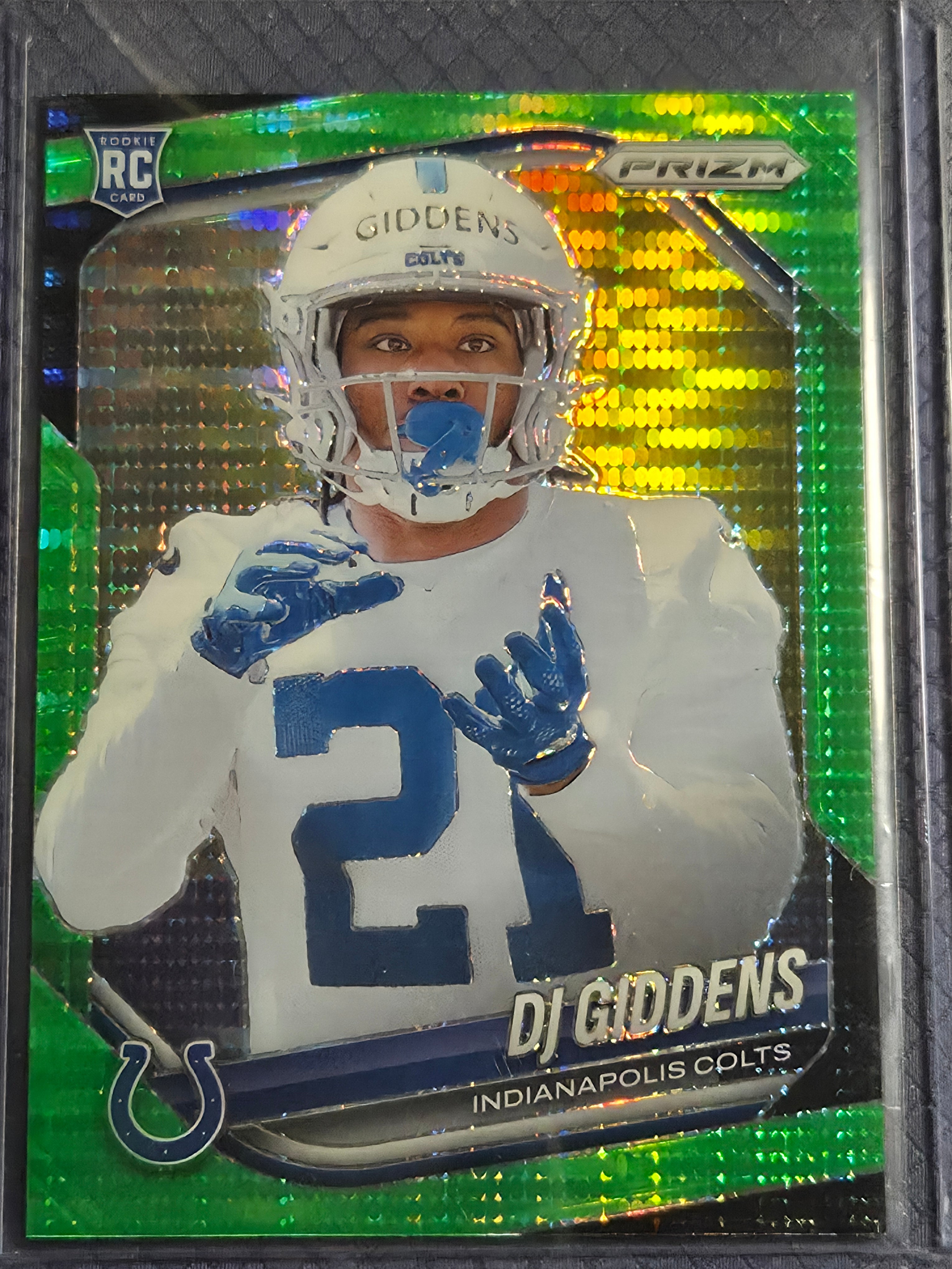 2025 Panini Prizm #383 DJ Giddens Neon Green Pulsar Rookie