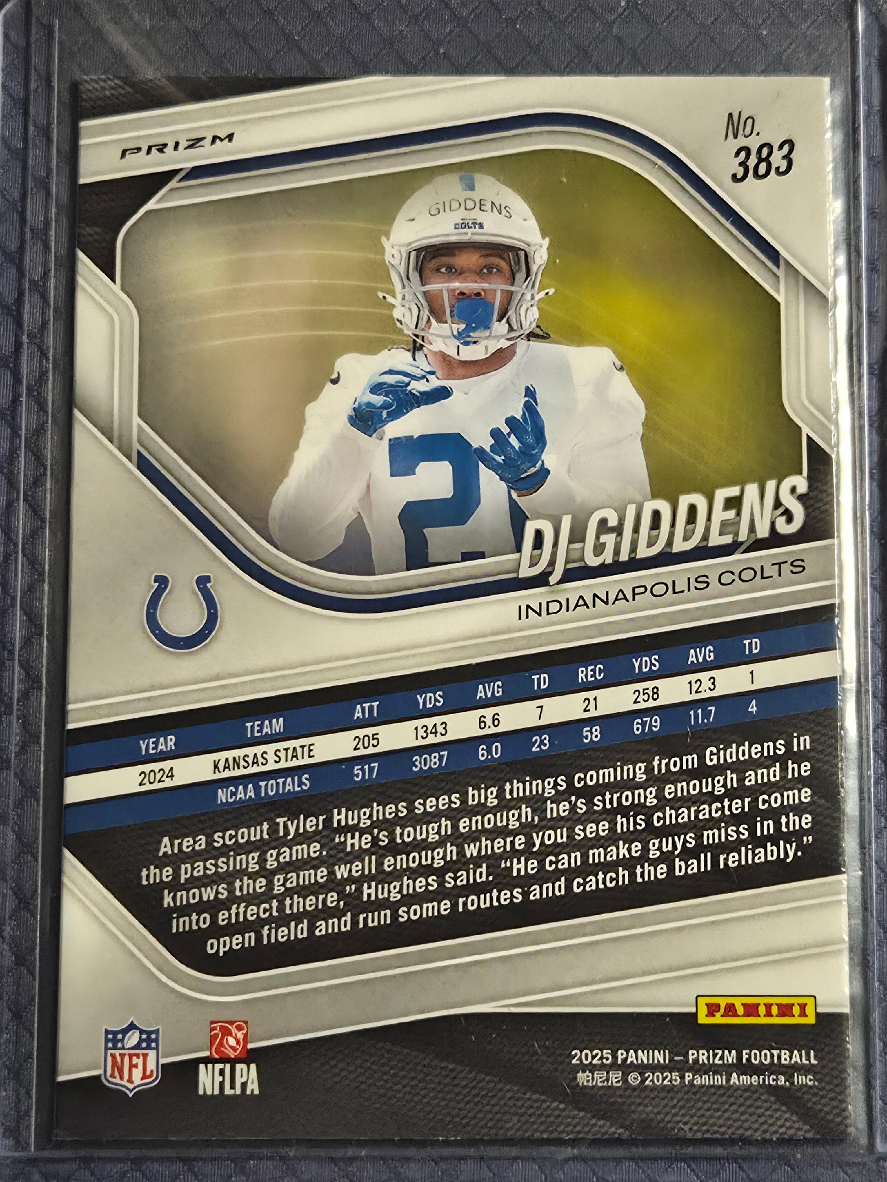 2025 Panini Prizm #383 DJ Giddens Neon Green Pulsar Rookie