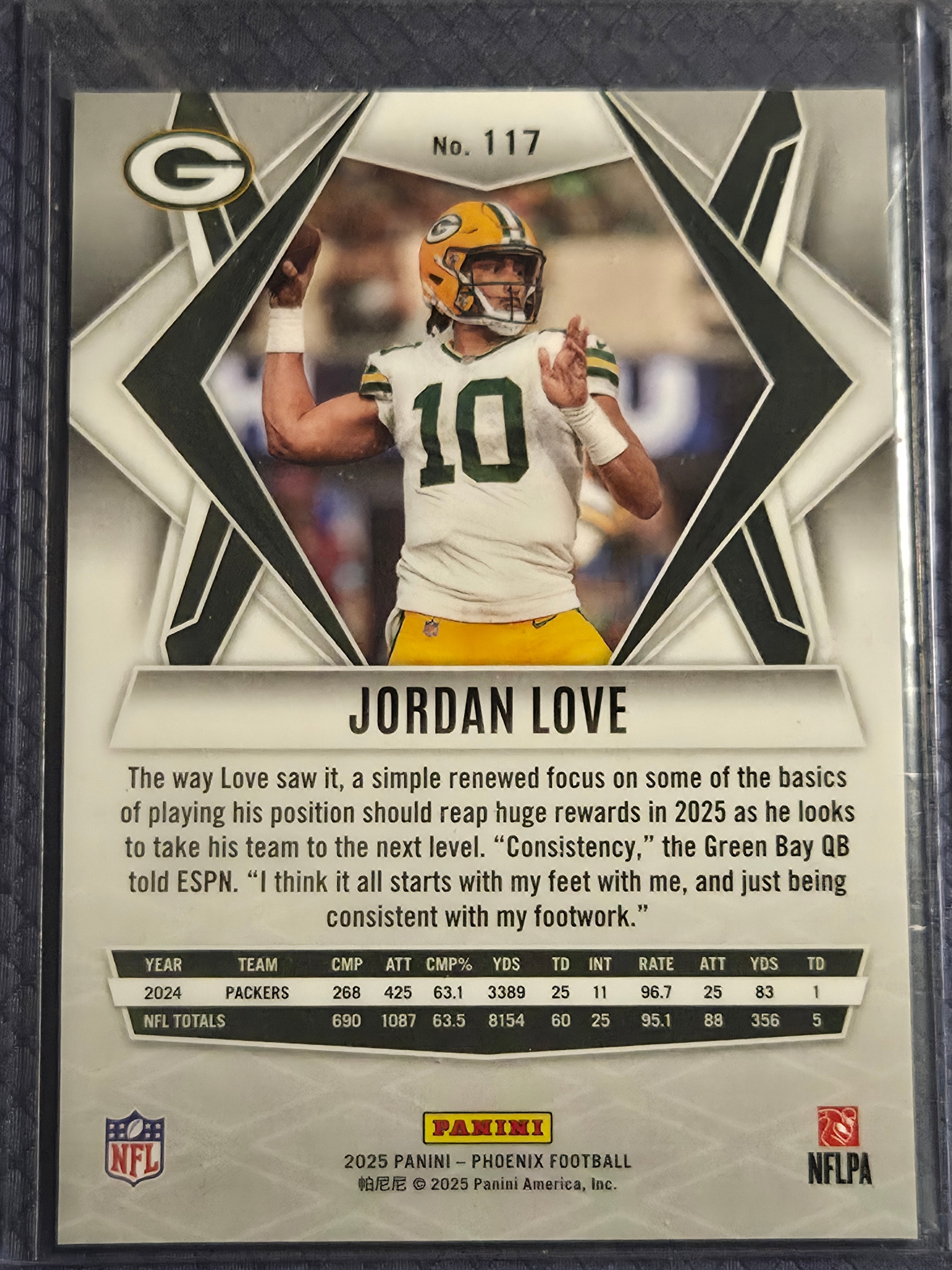 2025 Panini Phoenix #117 Jordan Love Silver Pandora