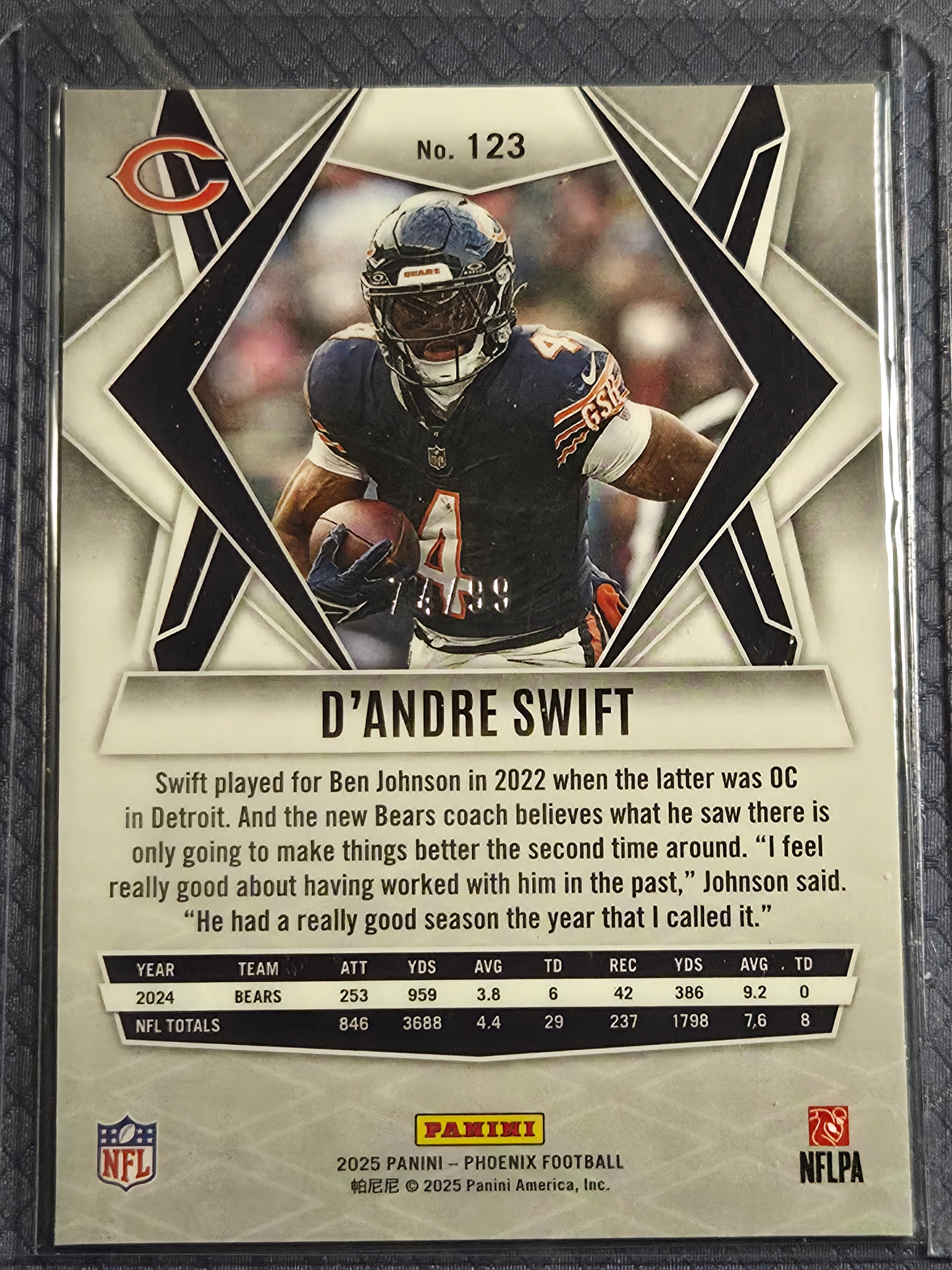 2025 Panini Phoenix #123 D'Andre Swift Bronze /99