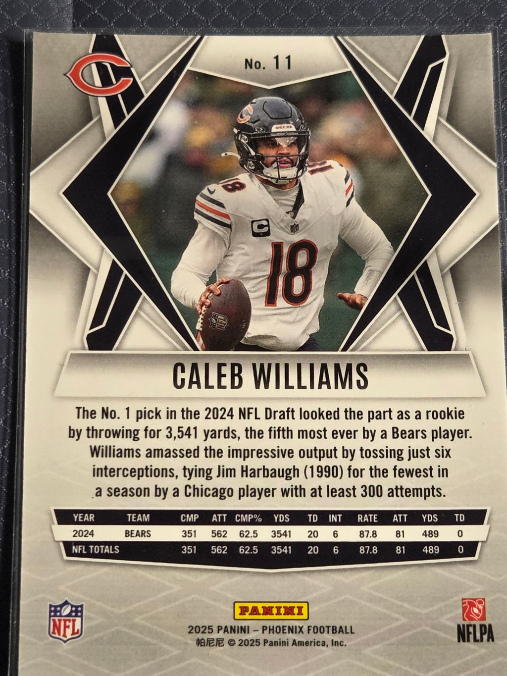 2025 Panini Phoenix #11 Caleb Williams Silver Hyper