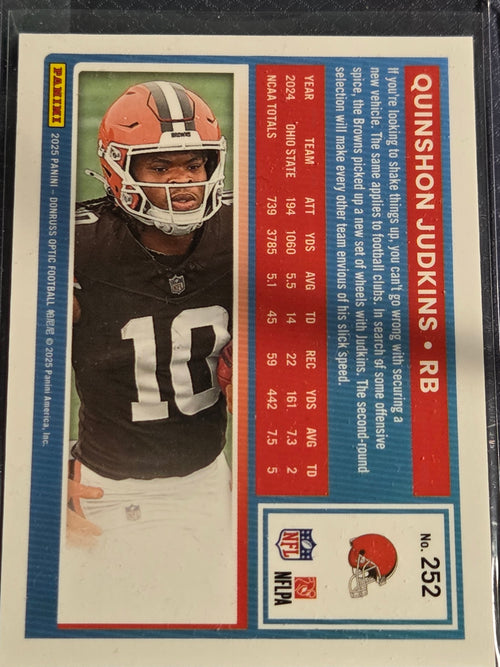 2025 Panini Donruss #252 Quinshon Judkins Rated Rookie