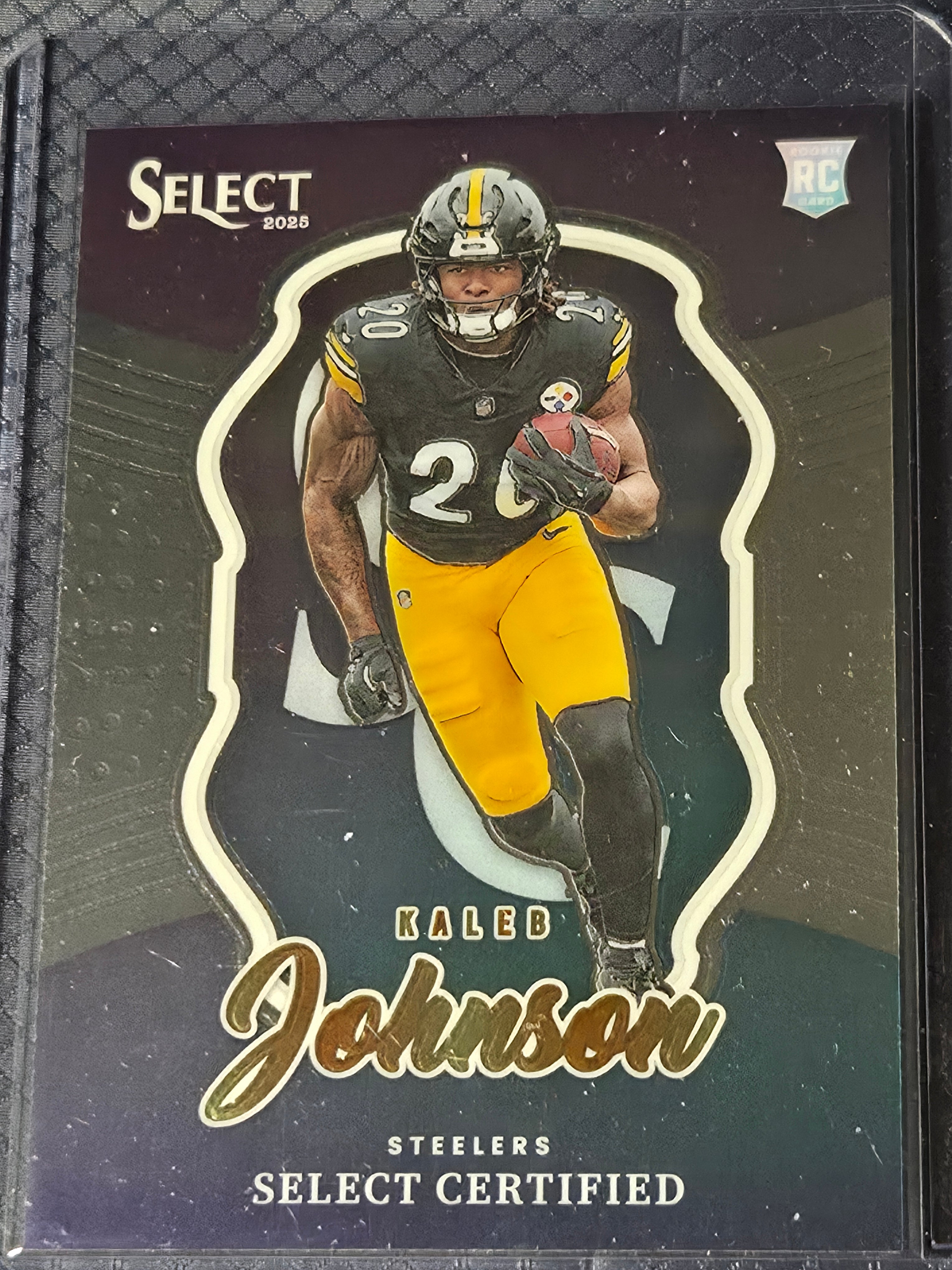 2025 Panini Select Kaleb Johnson #22 Pittsburgh Steelers Certified Insert