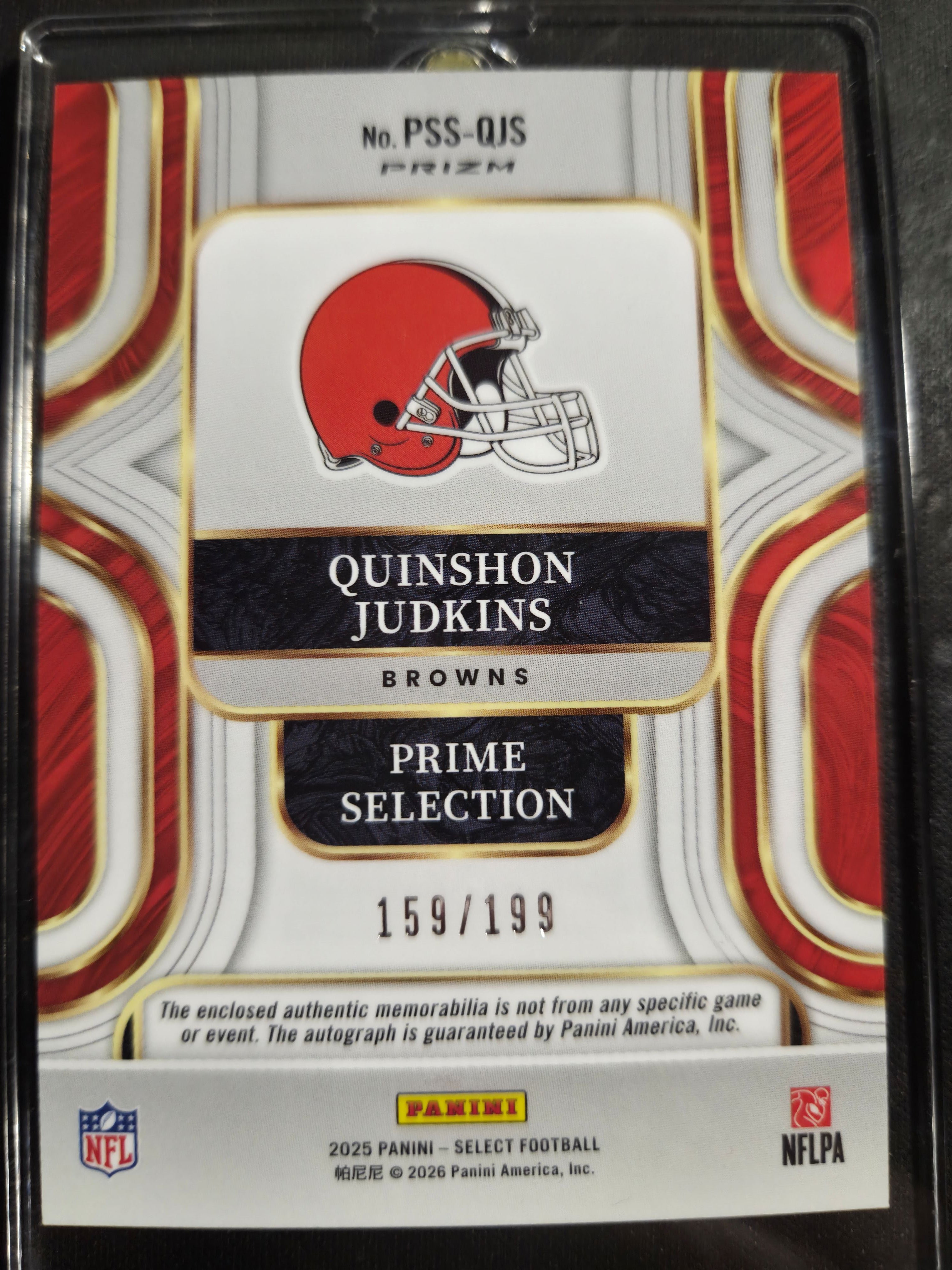 2025 Panini Select Quinshon Judkins Prime Selection /199 Rookie RC