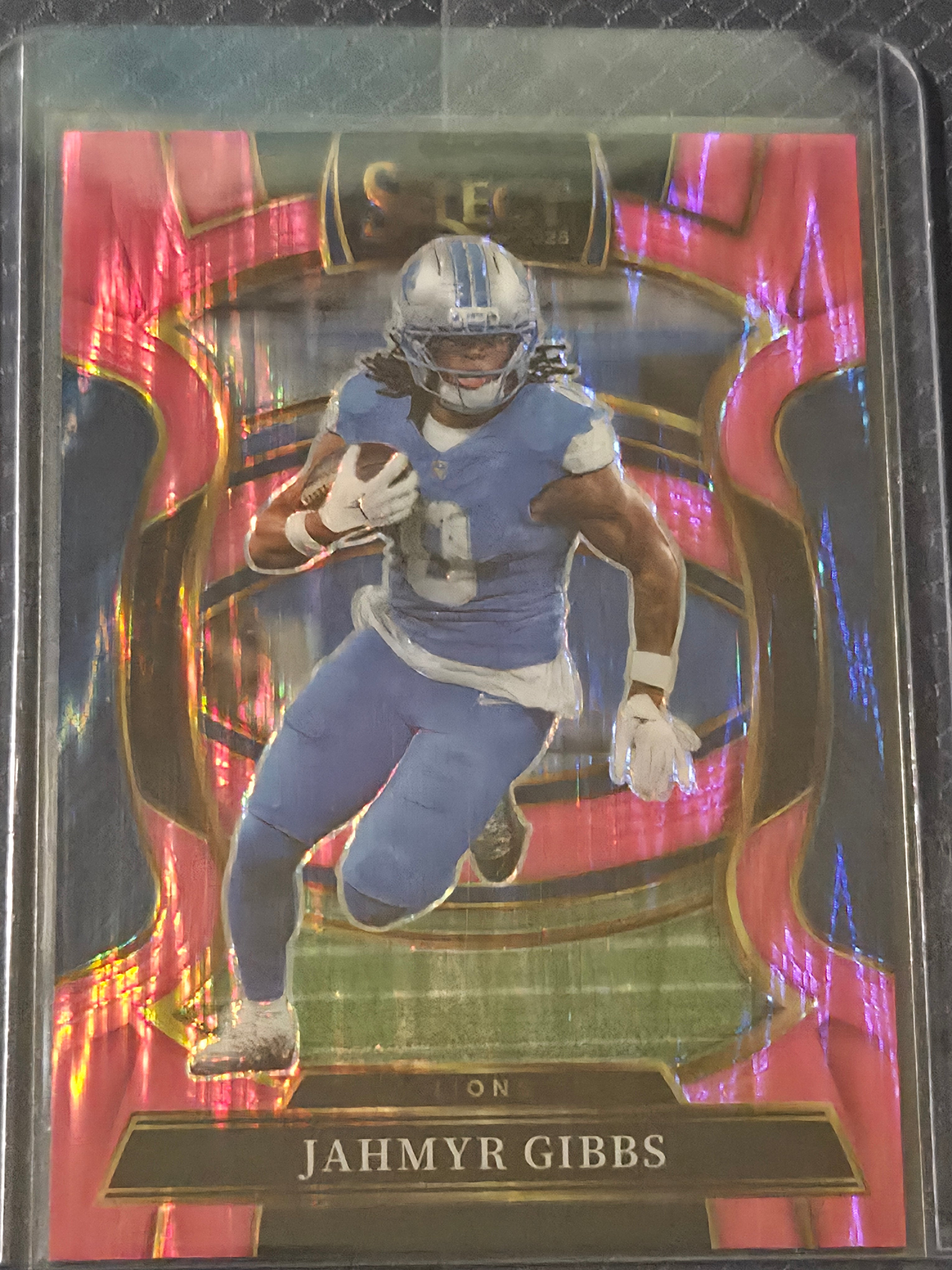 2025 Panini Select Football Pink Shock #71 Jahmyr Gibbs