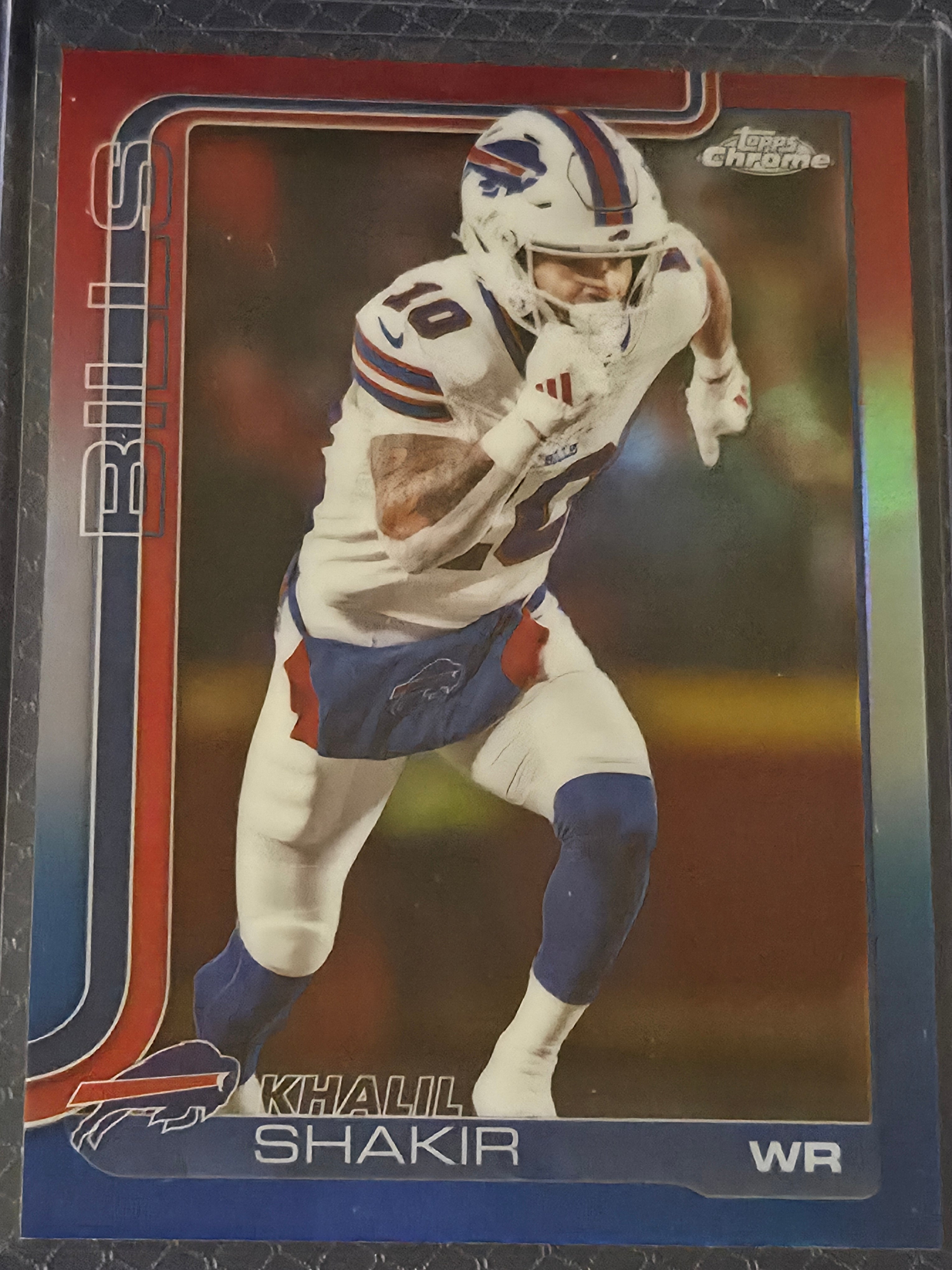 2025 Topps Chrome Football Khalil Shakir #32 Red White & Blue Refractor