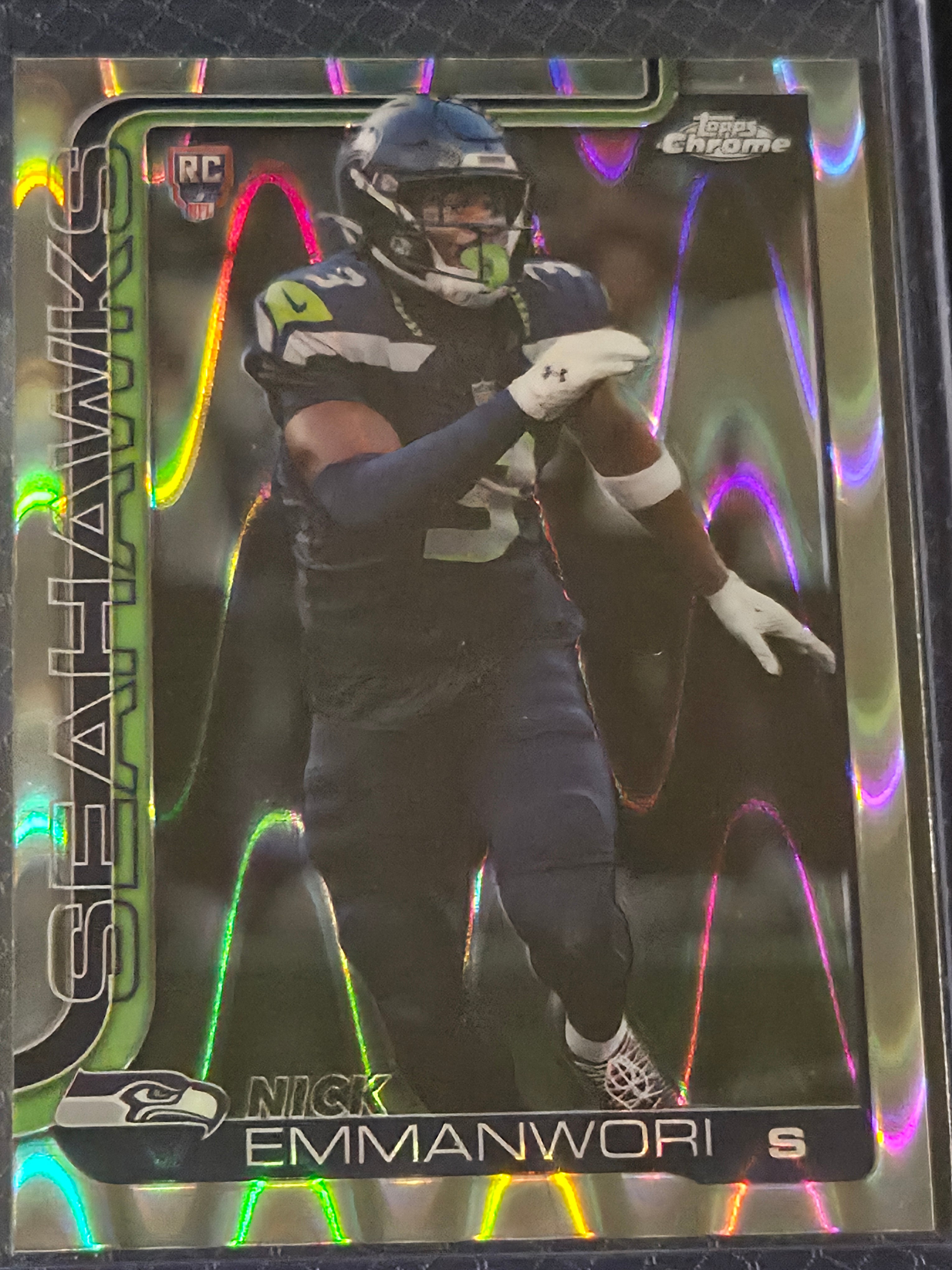 2025 Topps Chrome Football Nick Emmanwori #348 Raywave Refractor RC