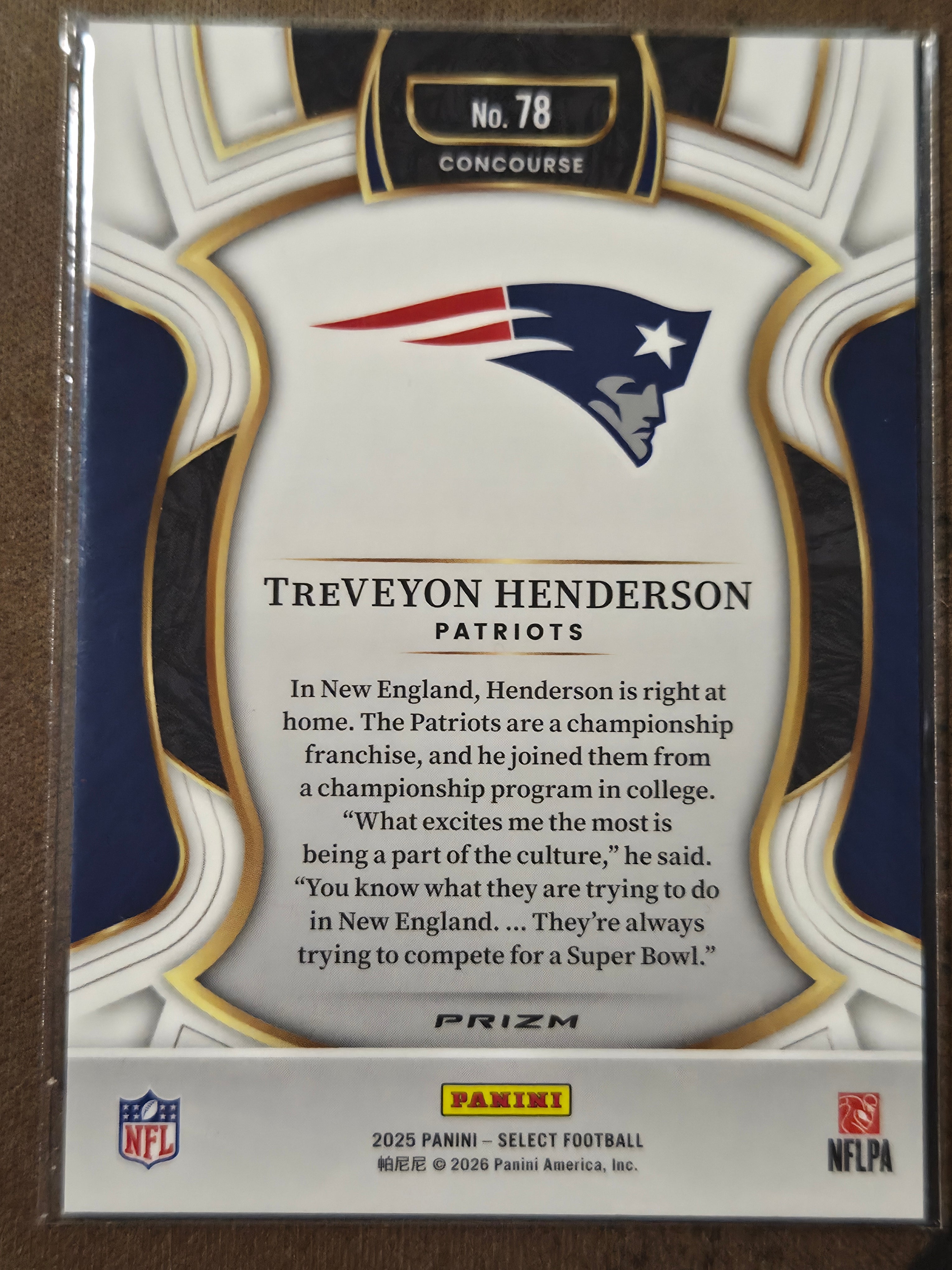 2025 Panini Select Treveyon Henderson #78 Zebra Rookie RC