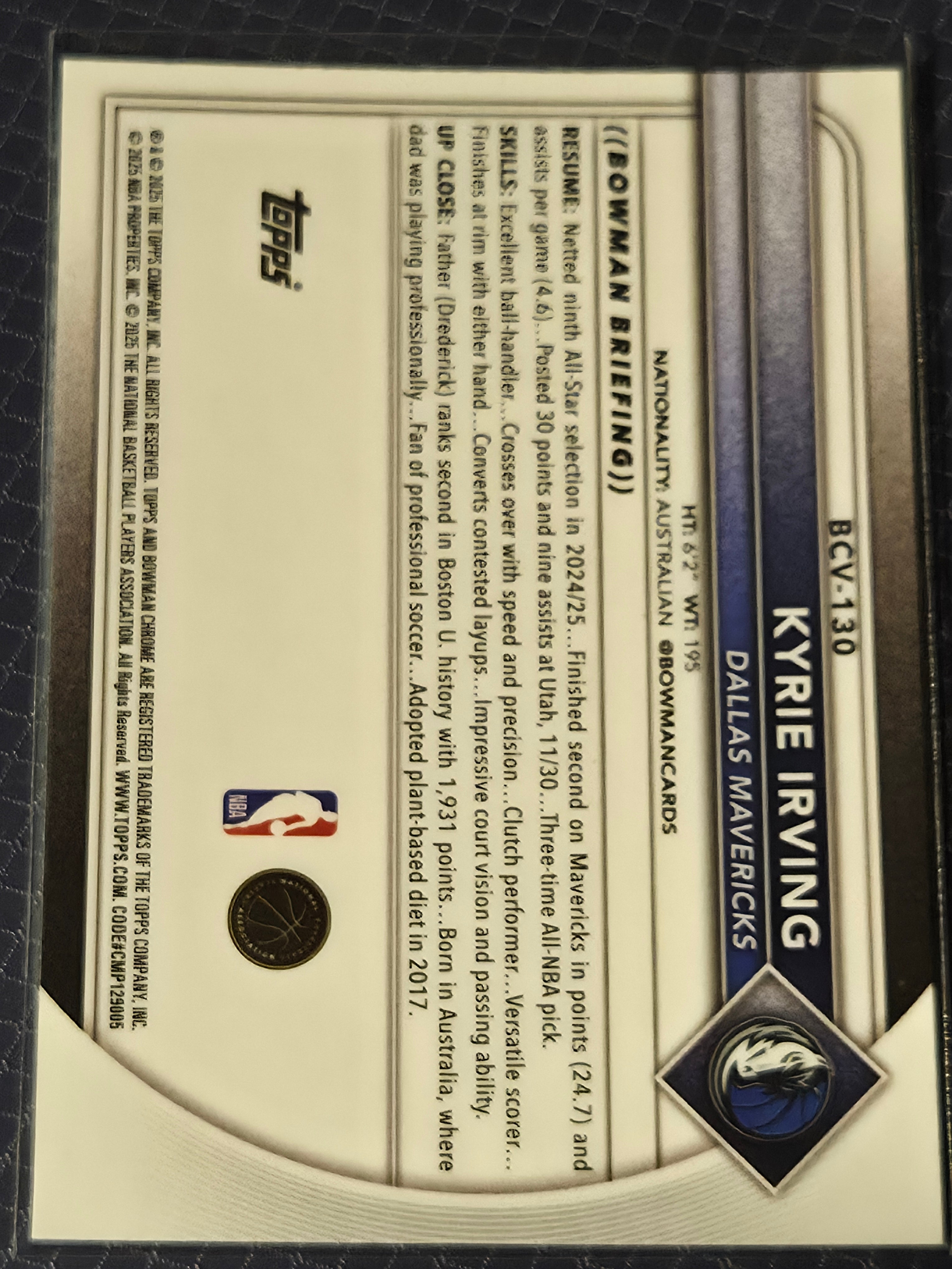 2025 Topps Bowman - Kyrie Irving BCV-130
