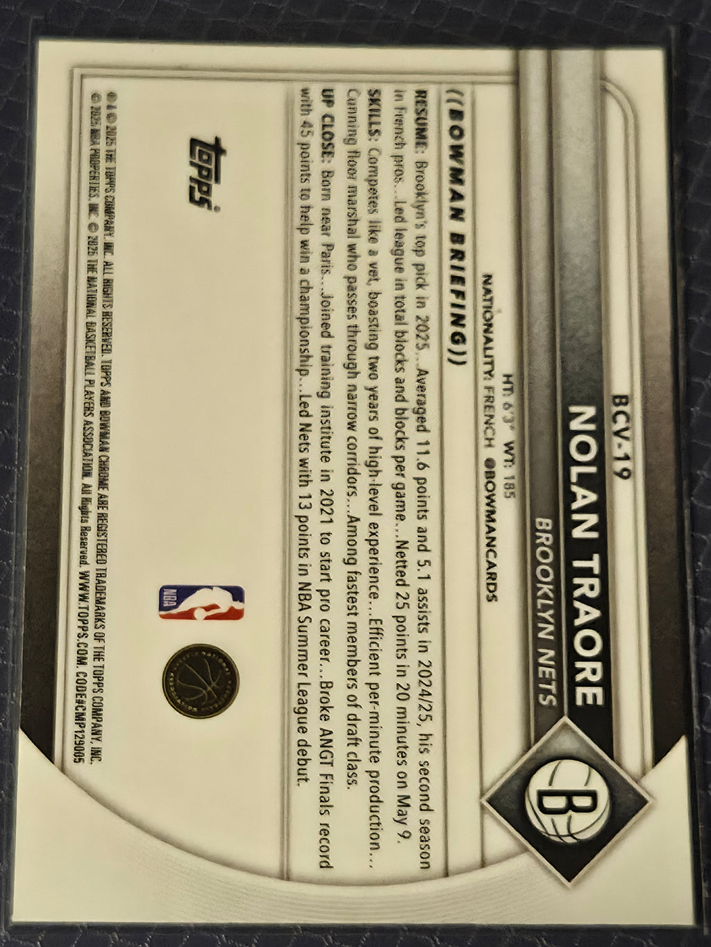 2025 Topps Bowman - Nolan Traore BCV-19 Rookie