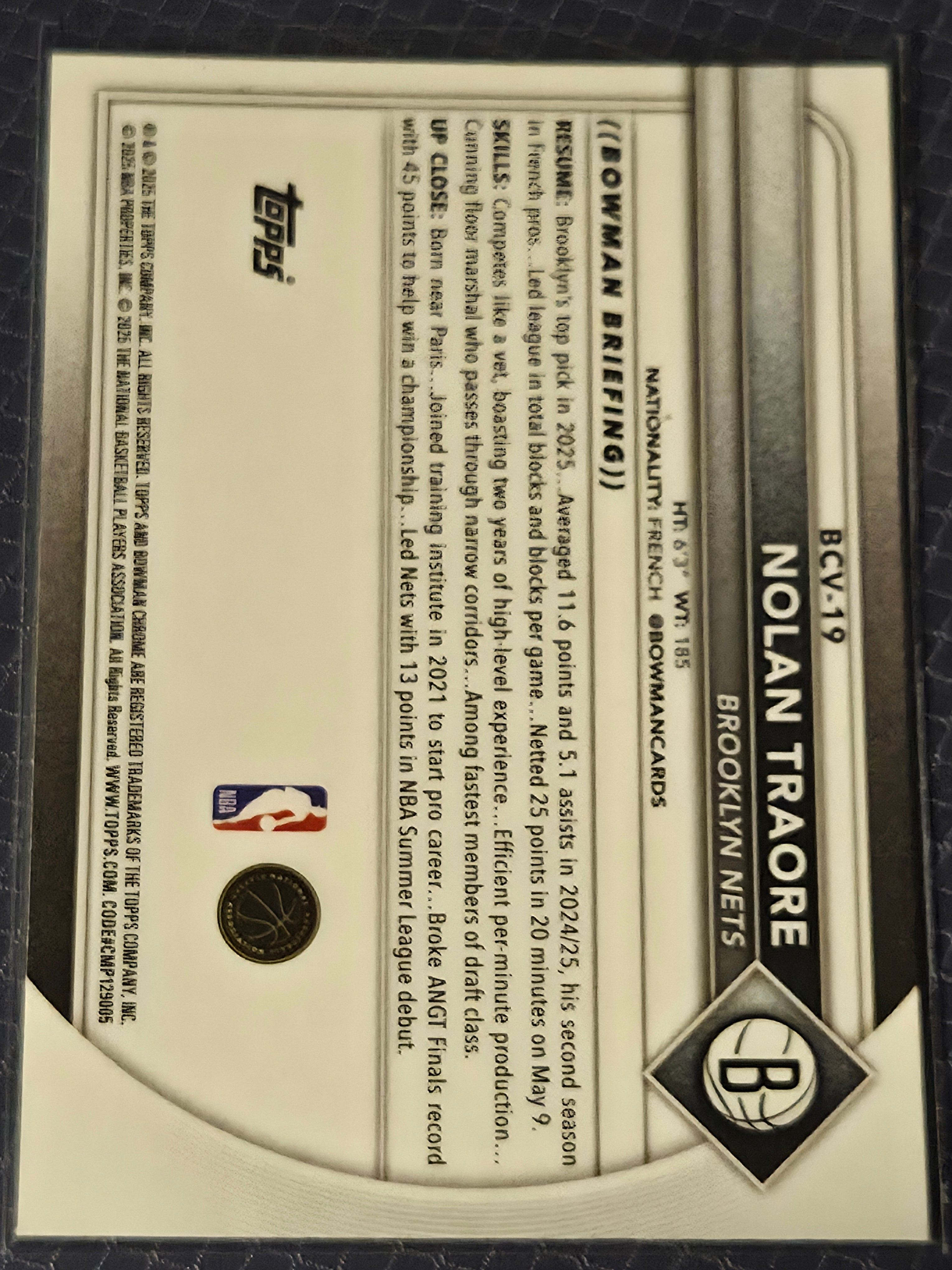 2025 Topps Bowman - Nolan Traore BCV-19 Rookie