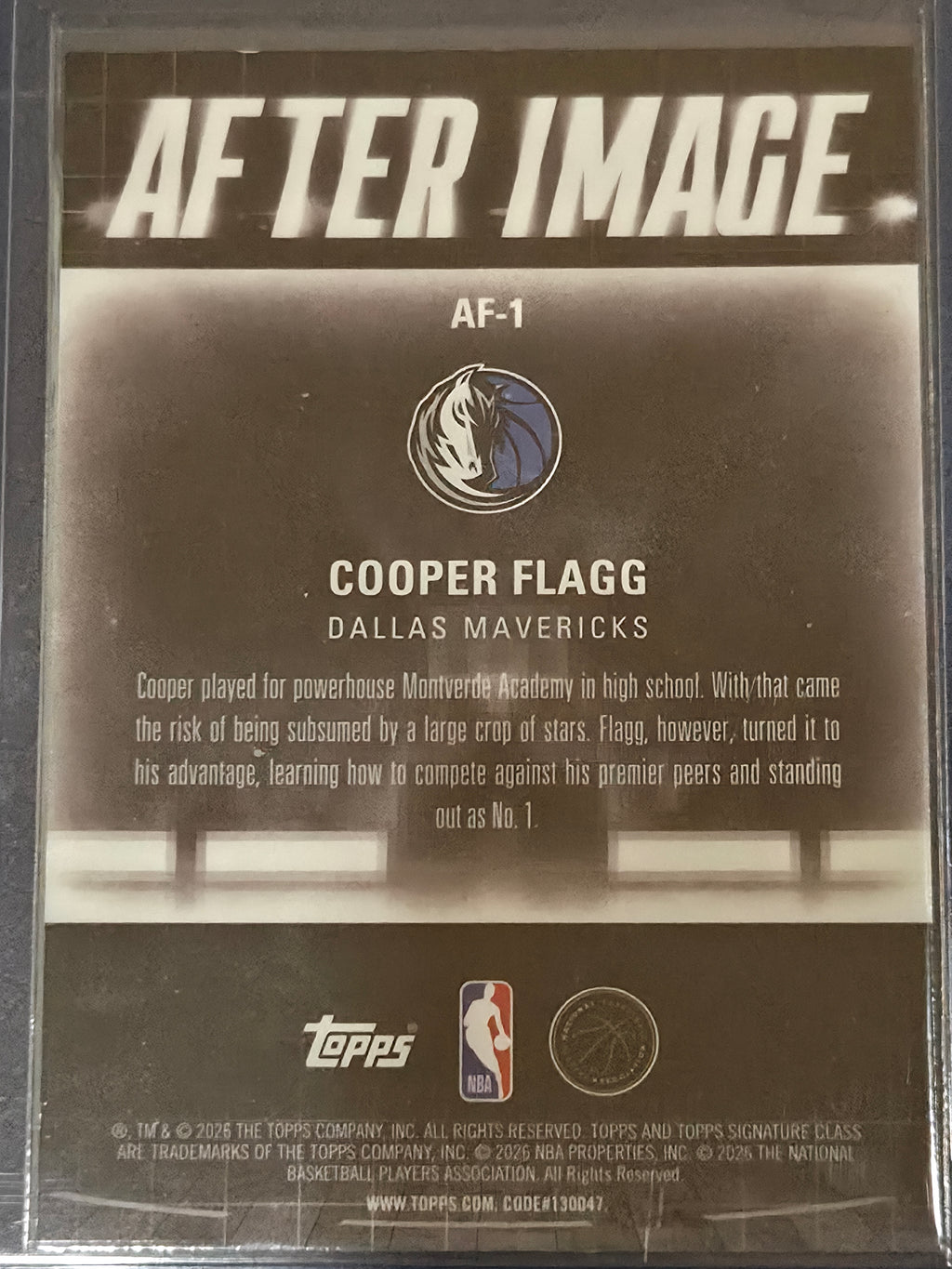 Cooper Flagg #AF-1 2025/26 Topps Signature Class Basketball After Image