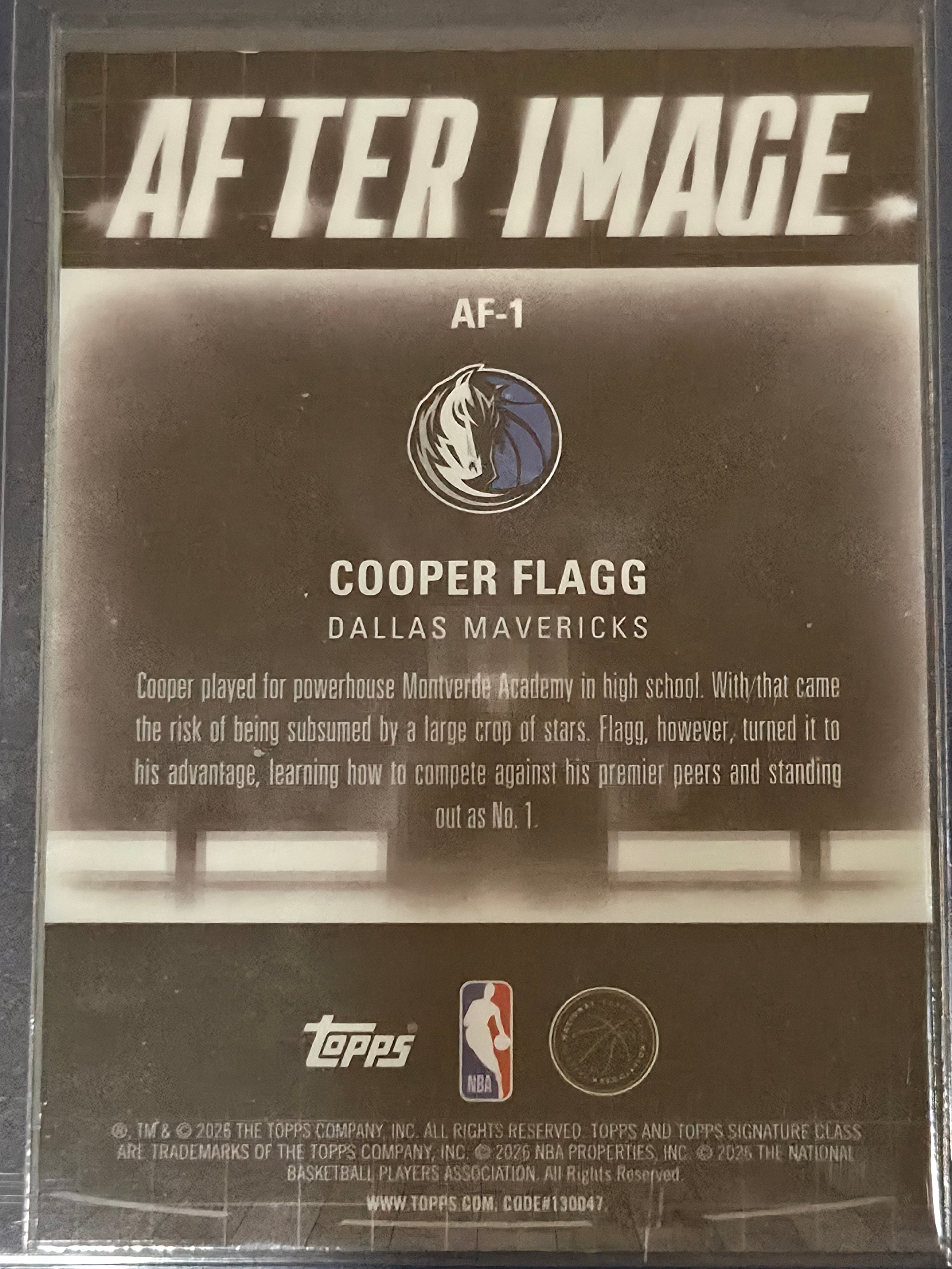 Cooper Flagg #AF-1 2025/26 Topps Signature Class Basketball After Image