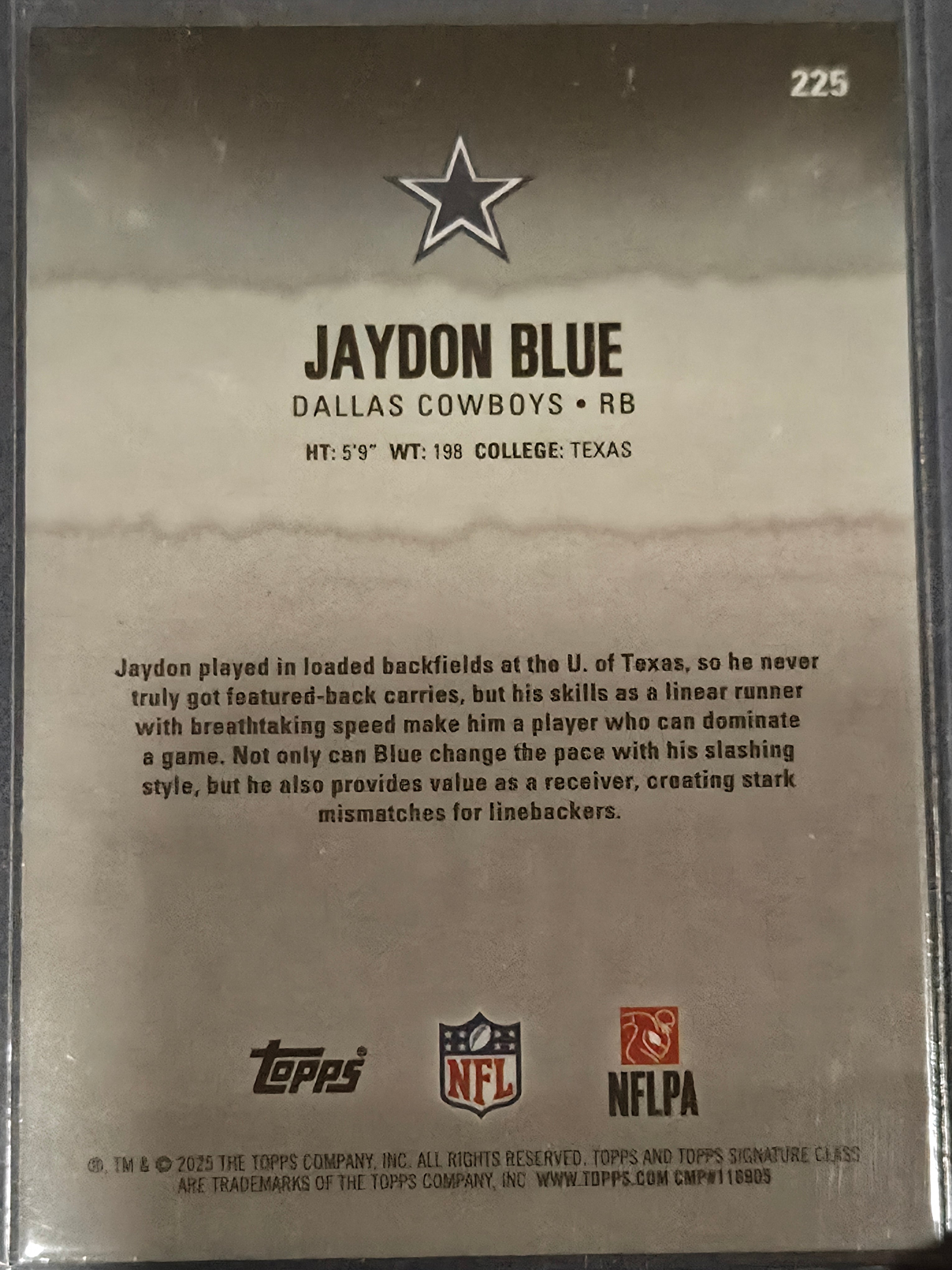 Jaydon Blue #225 2025 Topps Signature Class Football Magenta /250