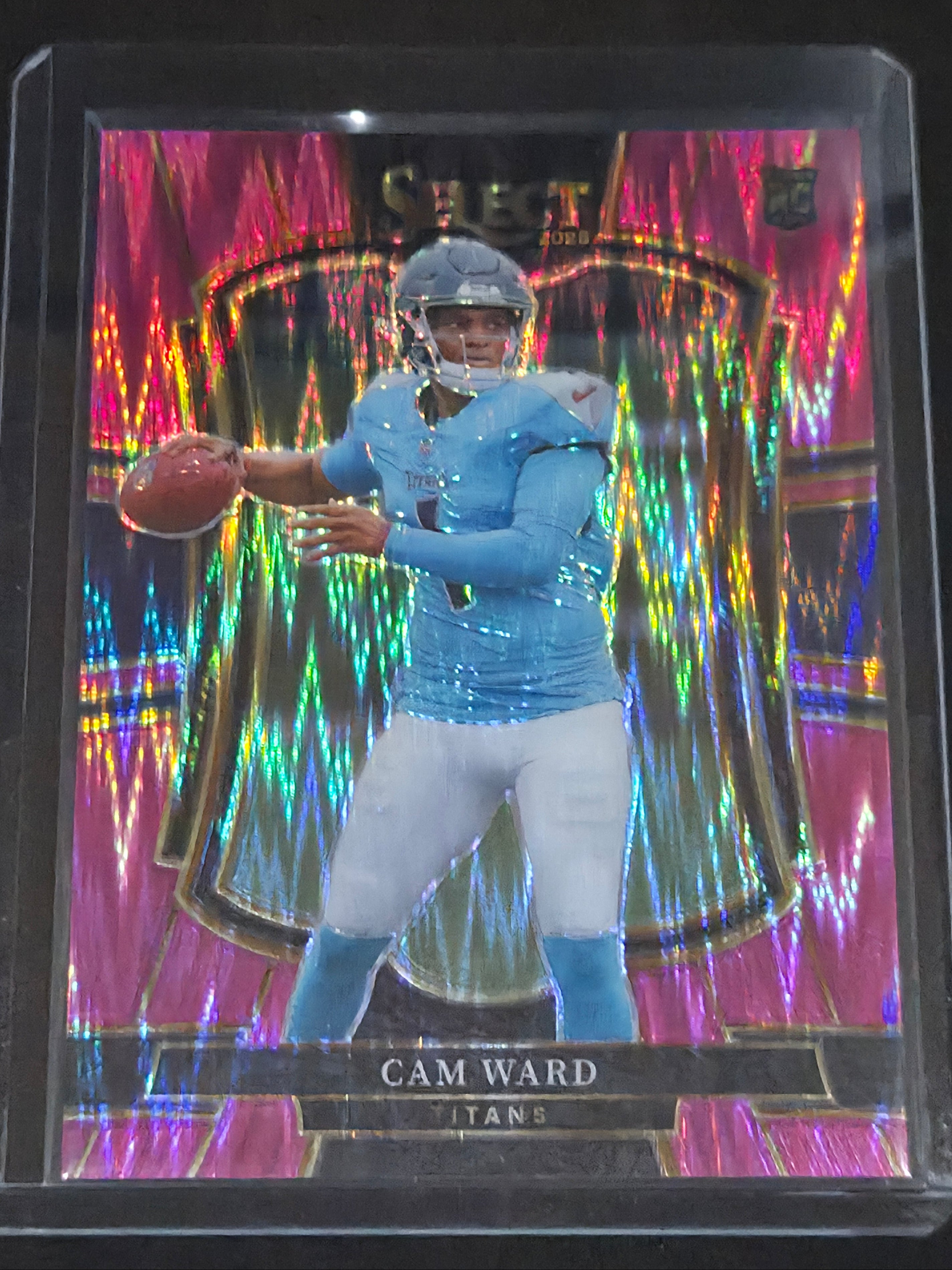 2025 Panini Select Football Pink Shock #126 Cam Ward Tennessee Titans