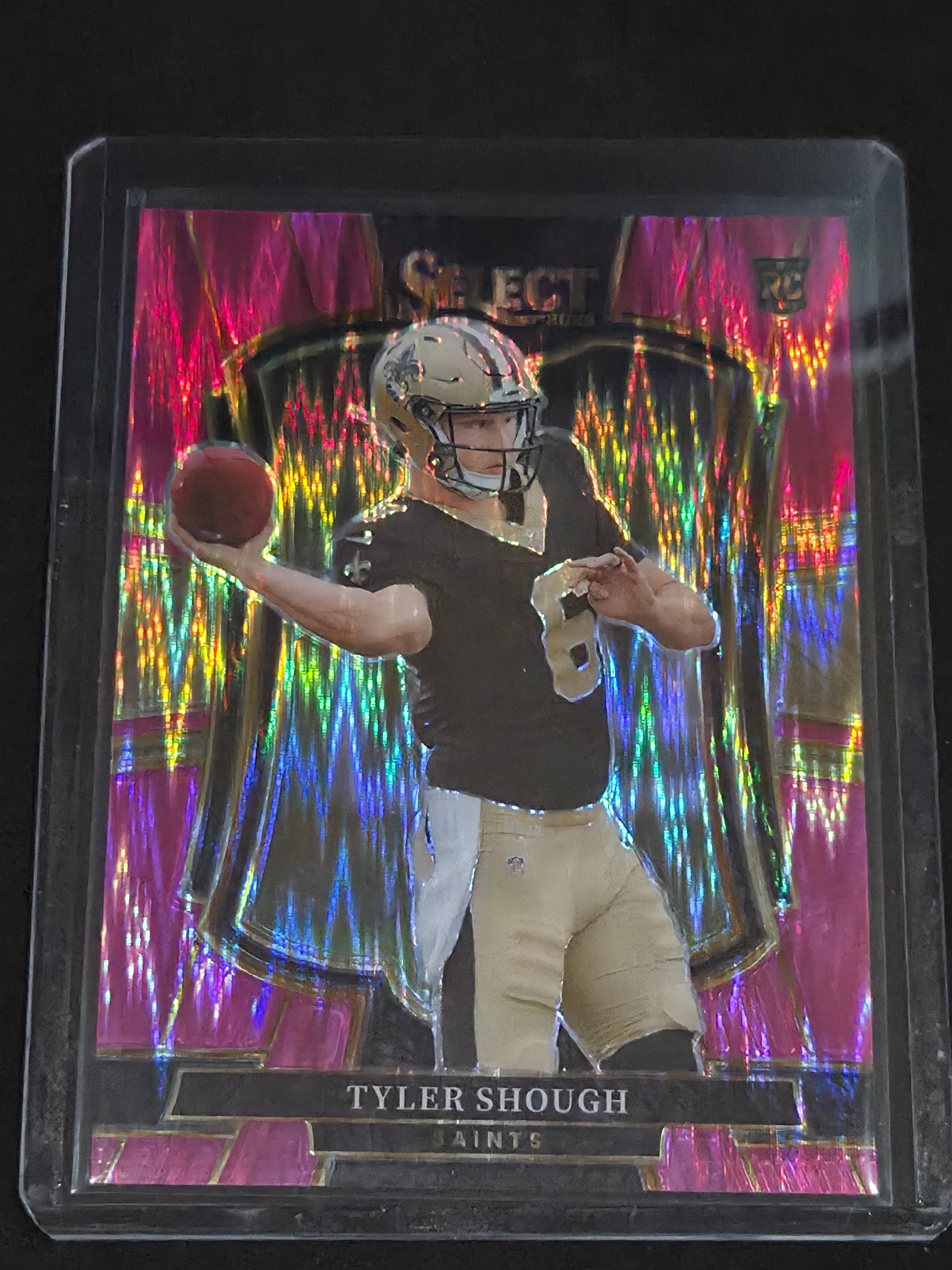 2025 Panini Select Football Pink Shock #141 Tyler Shough New Orleans Saints