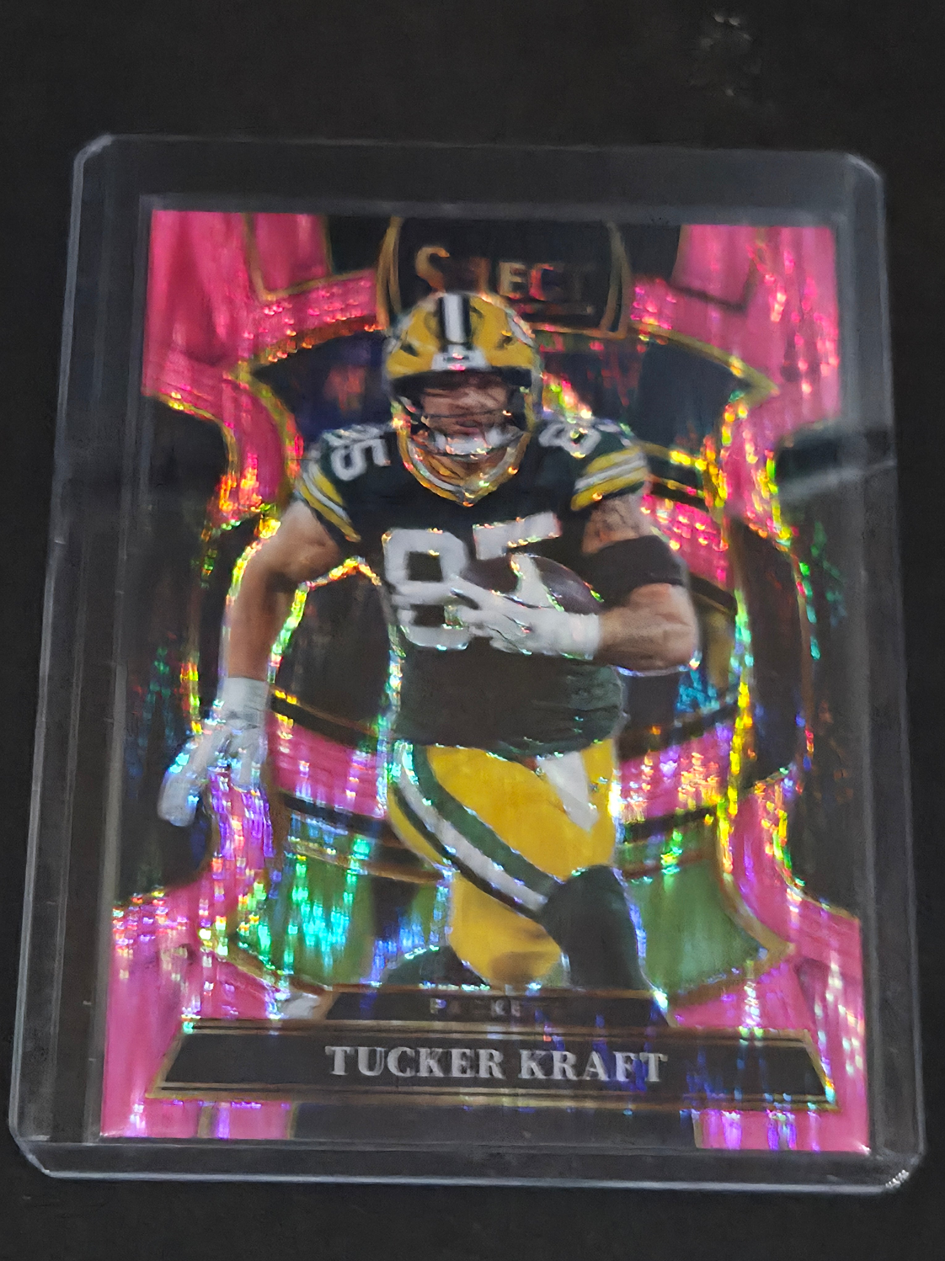 2025 Panini Select Football Pink Shock #68 Tucker Kraft Green Bay Packers