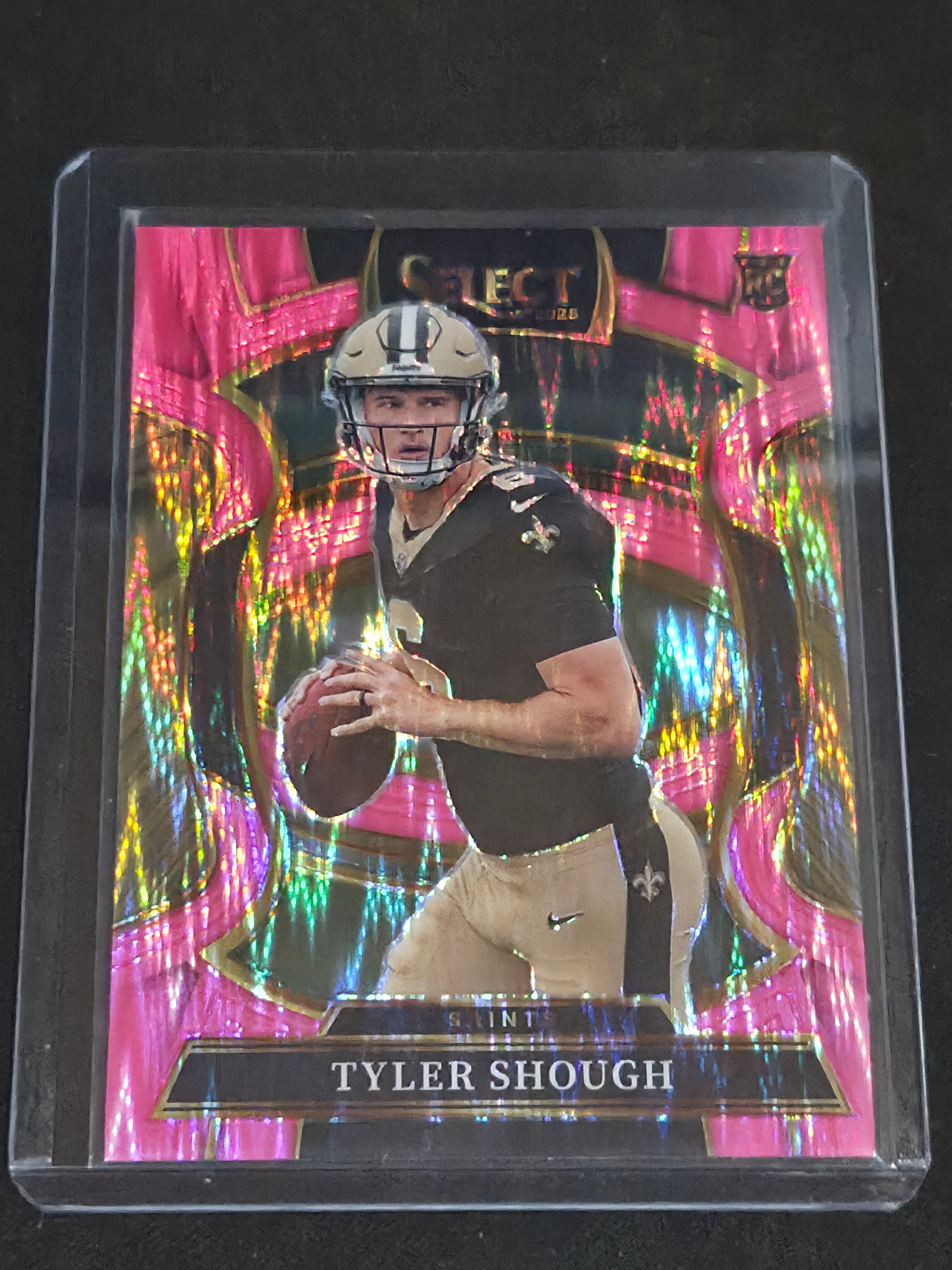 2025 Panini Select Football Pink Shock #41 Tyler Shough New Orleans Saints