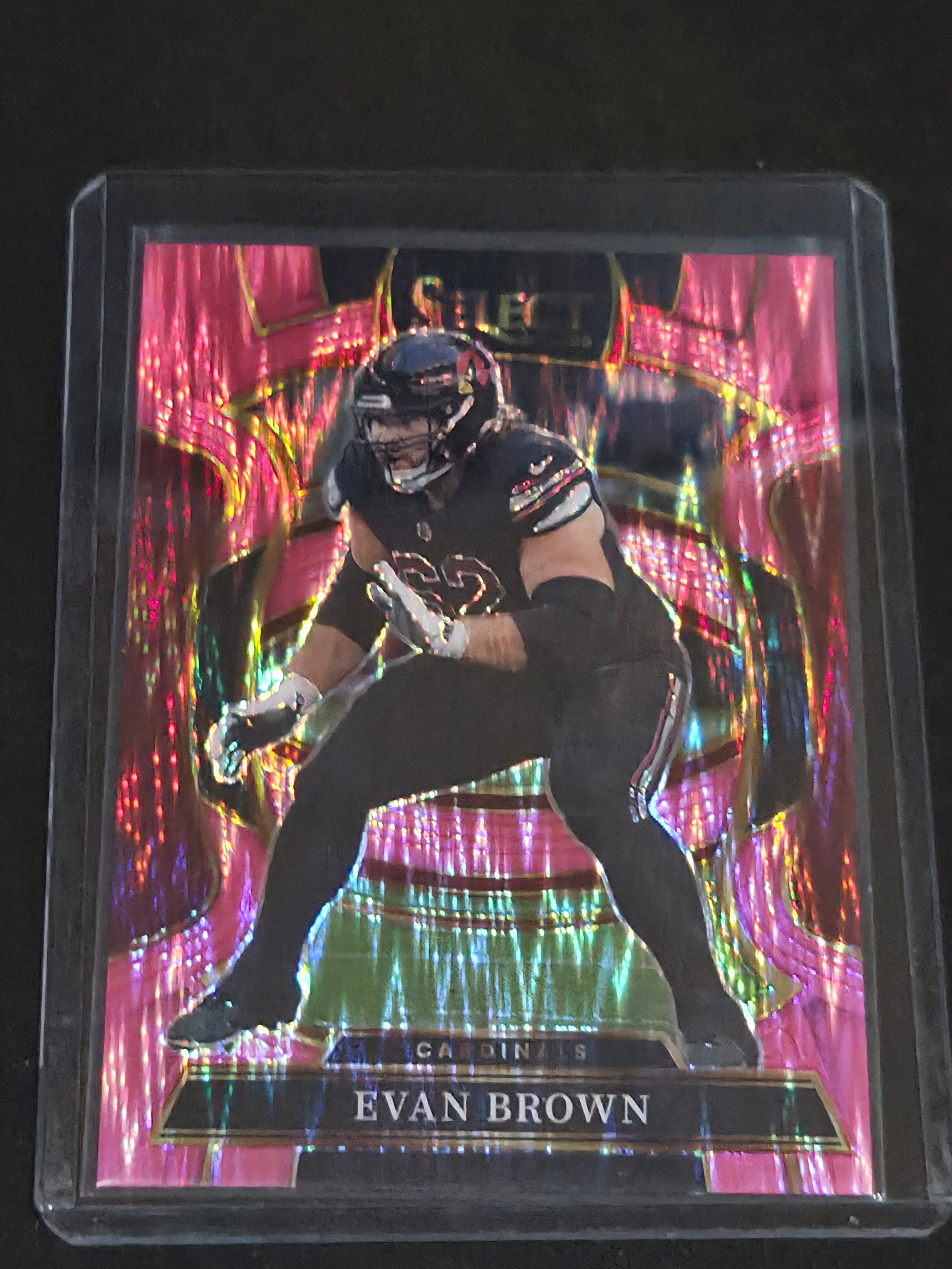 2025 Panini Select Football Pink Shock #24 Evan Brown Arizona Cardinals