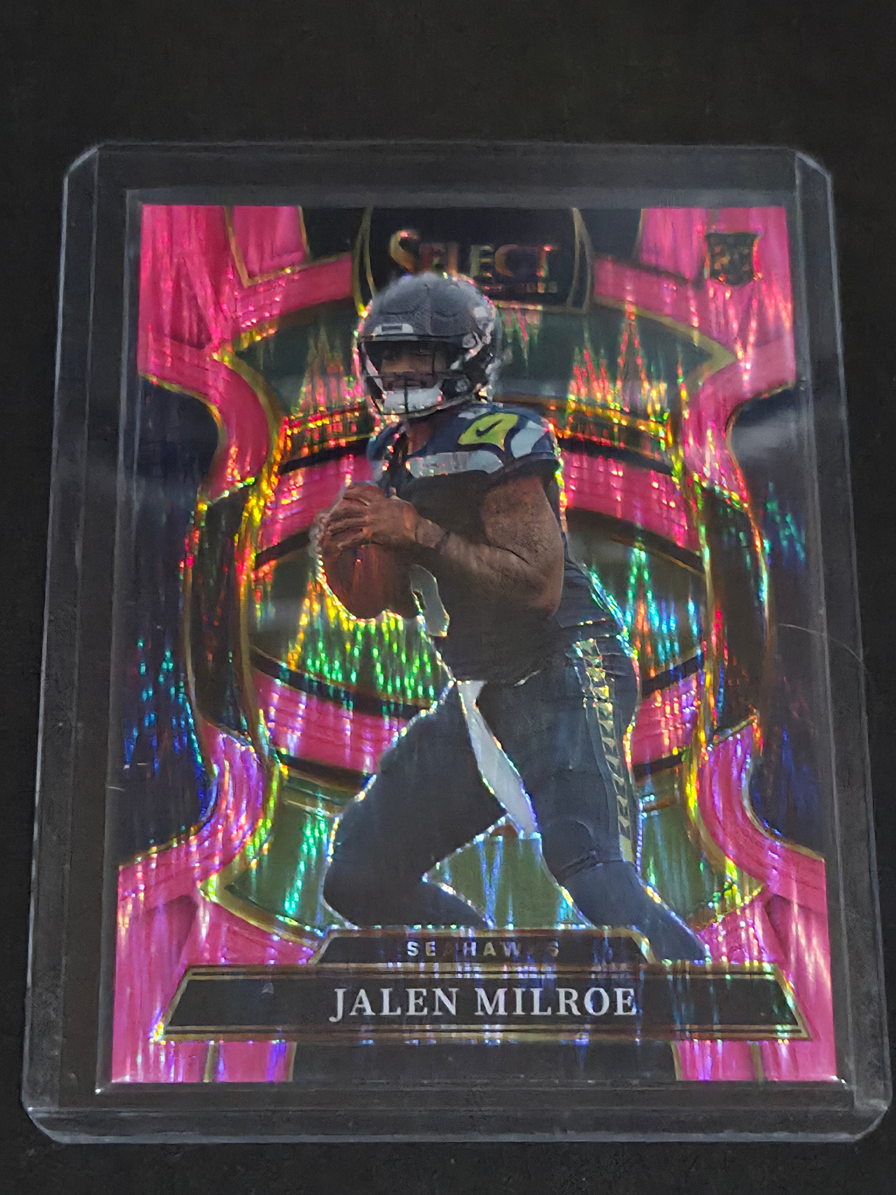 2025 Panini Select Football Pink Shock #14 Jalen Milroe Seattle Seahawks