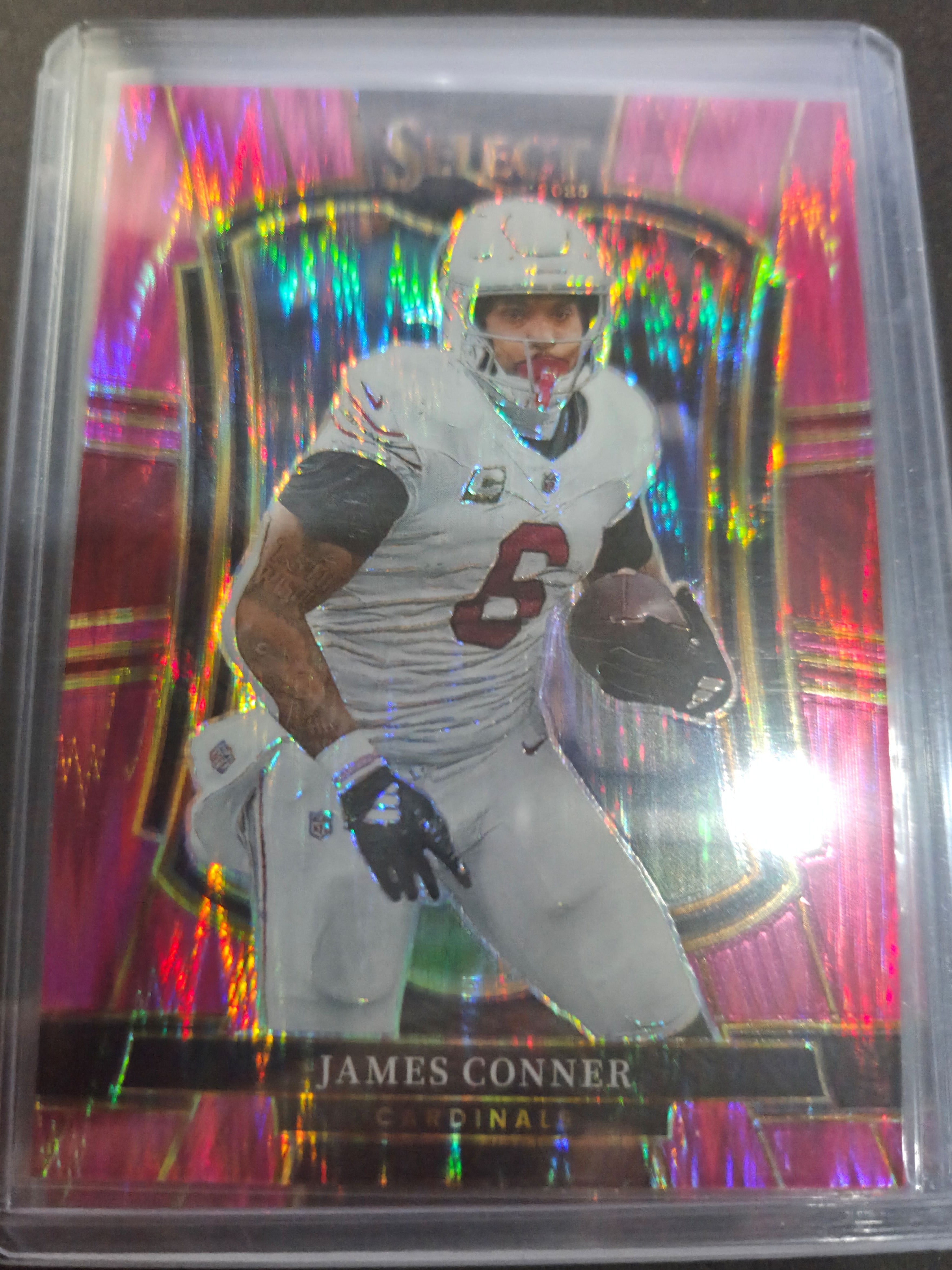 2025 Panini Select Football Pink Shock #123 James Conner Arizona Cardinals