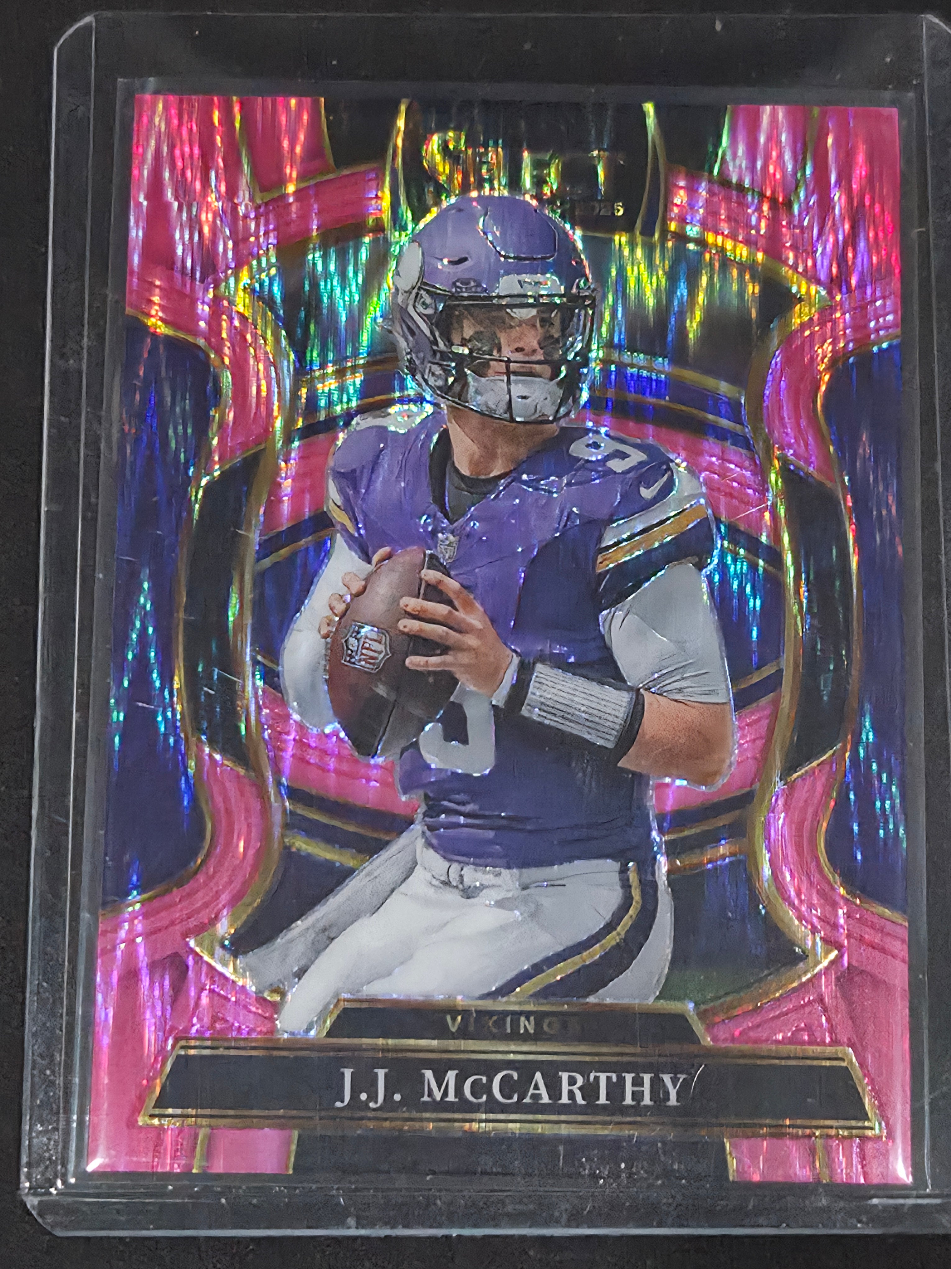 2025 Panini Select Football Pink Shock #63 J.J. McCarthy Minnesota Vikings