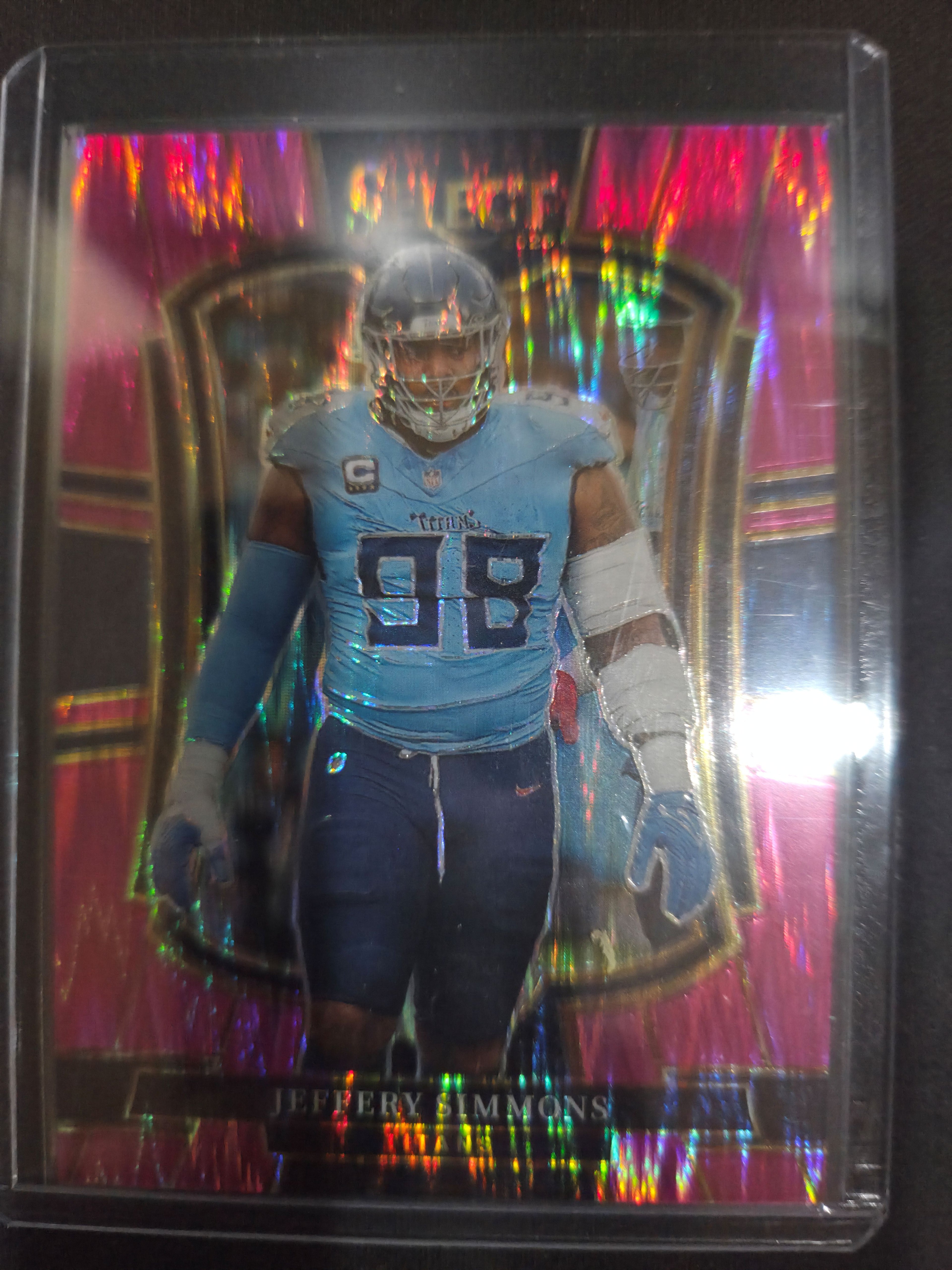 2025 Panini Select Football Pink Shock #125 Jeffery Simmons Tennessee Titans