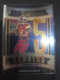 2025 Panini Select Jayden Daniels #22 Washington Commanders Numbers Insert