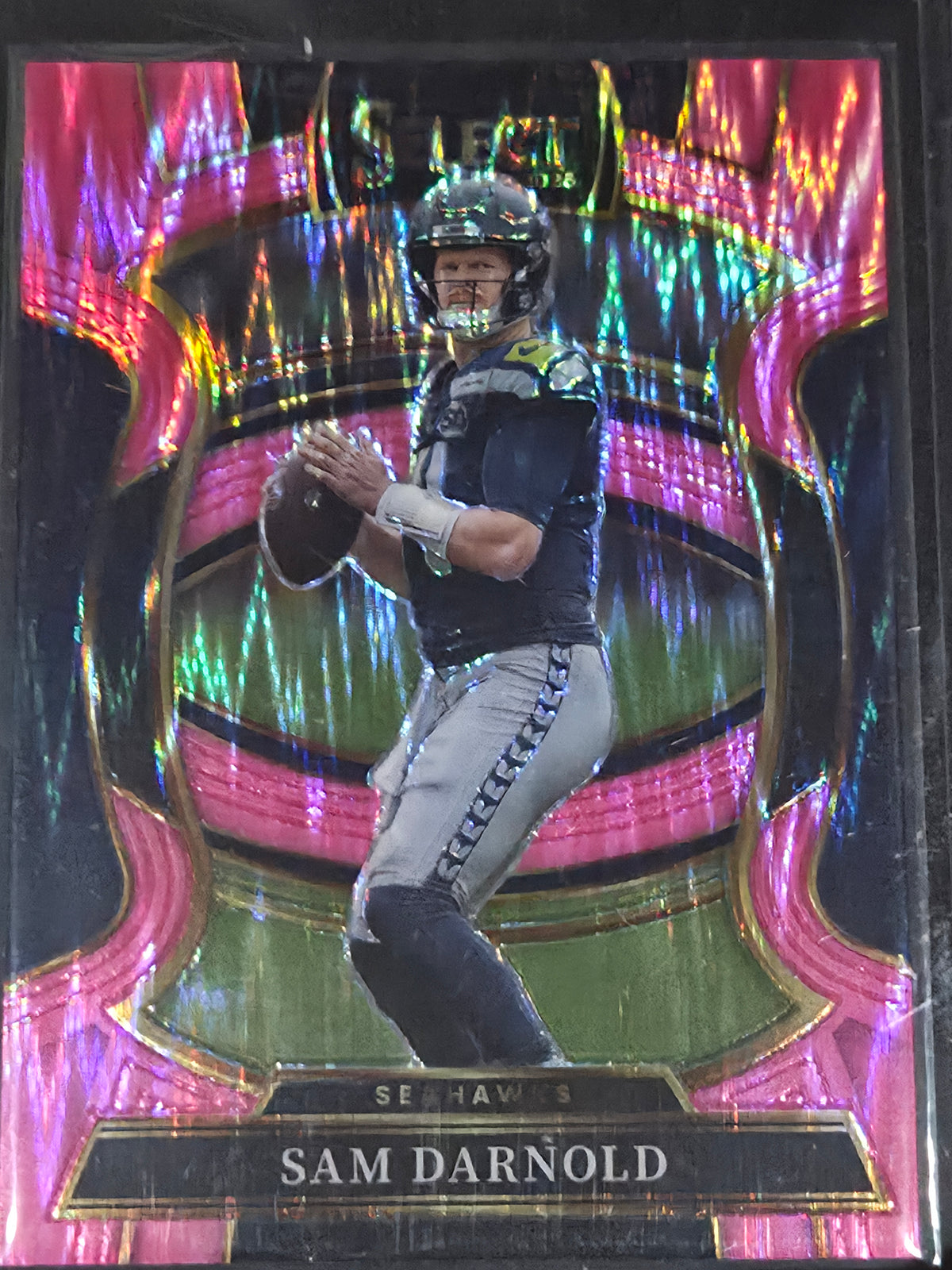 2025 Panini Select Football Pink Shock #13 Sam Darnold Seattle Seahawks