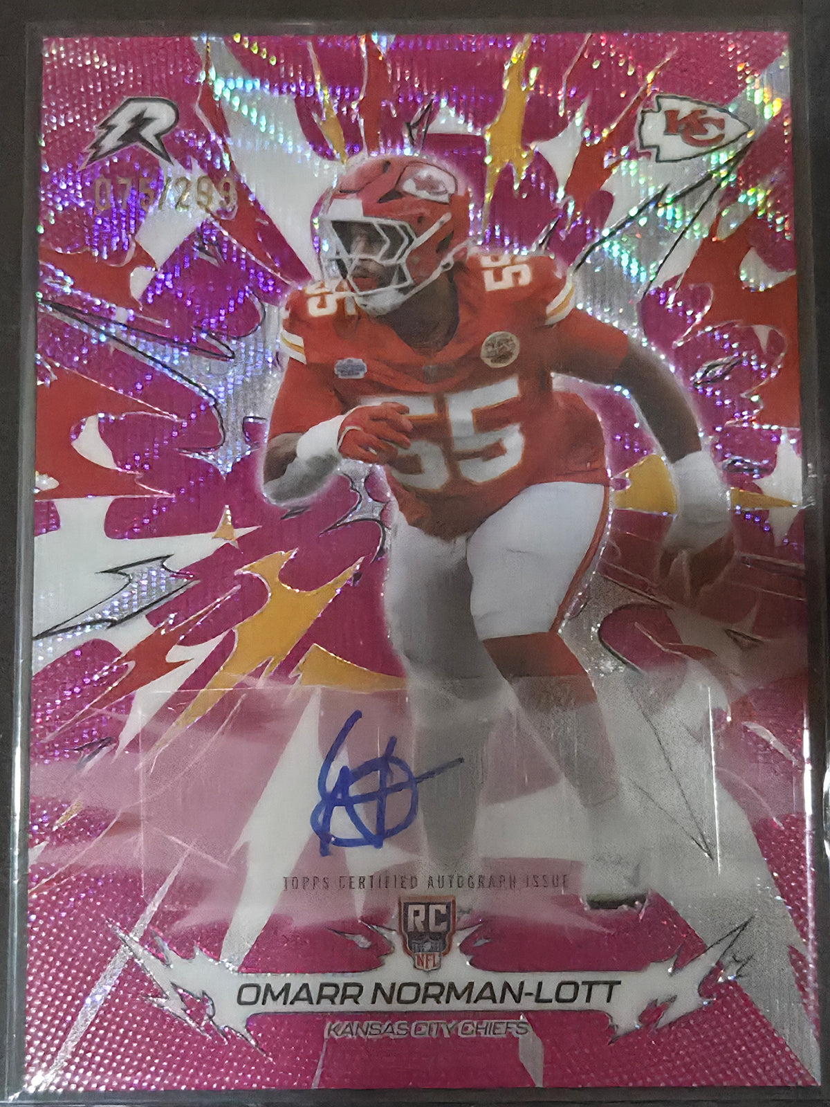 Omarr Norman-Lott Kansas City Chiefs 2025 Topps Resurgence Rookie AUTO /299 NFL Magenta