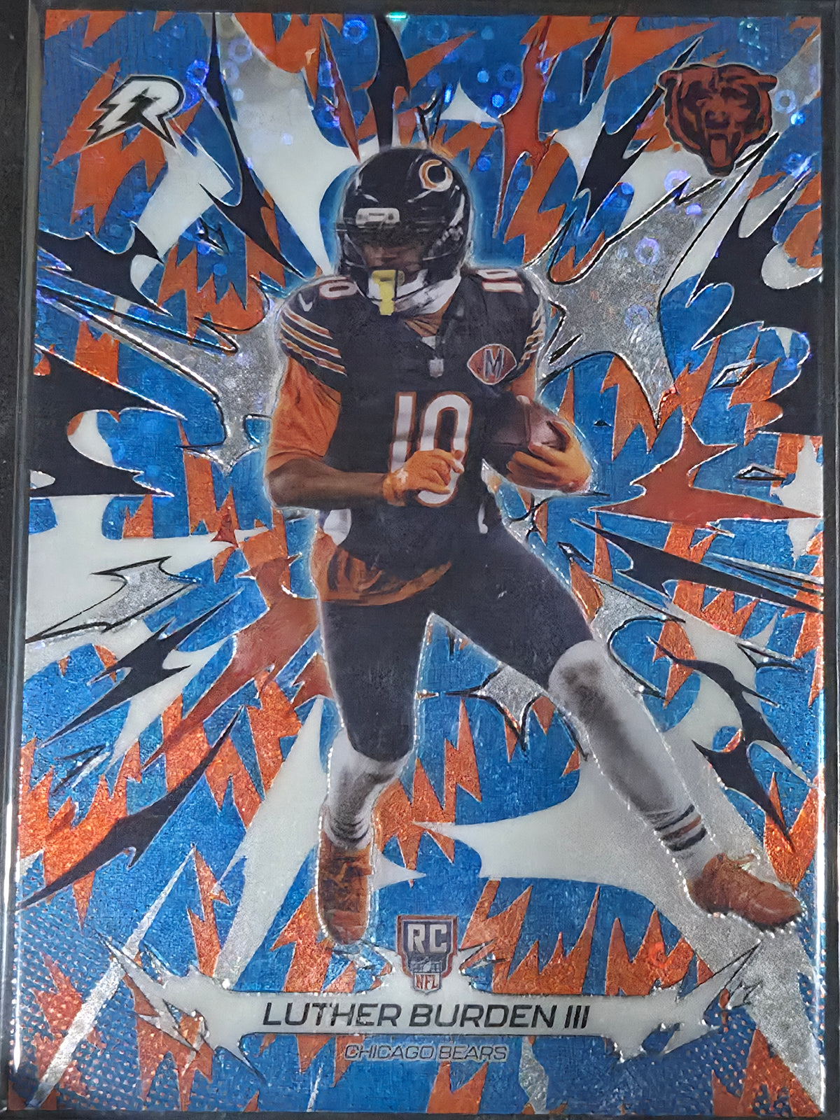 Luther Burden III Chicago Bears 2025 Topps Resurgence Blue/Orange Spark #117