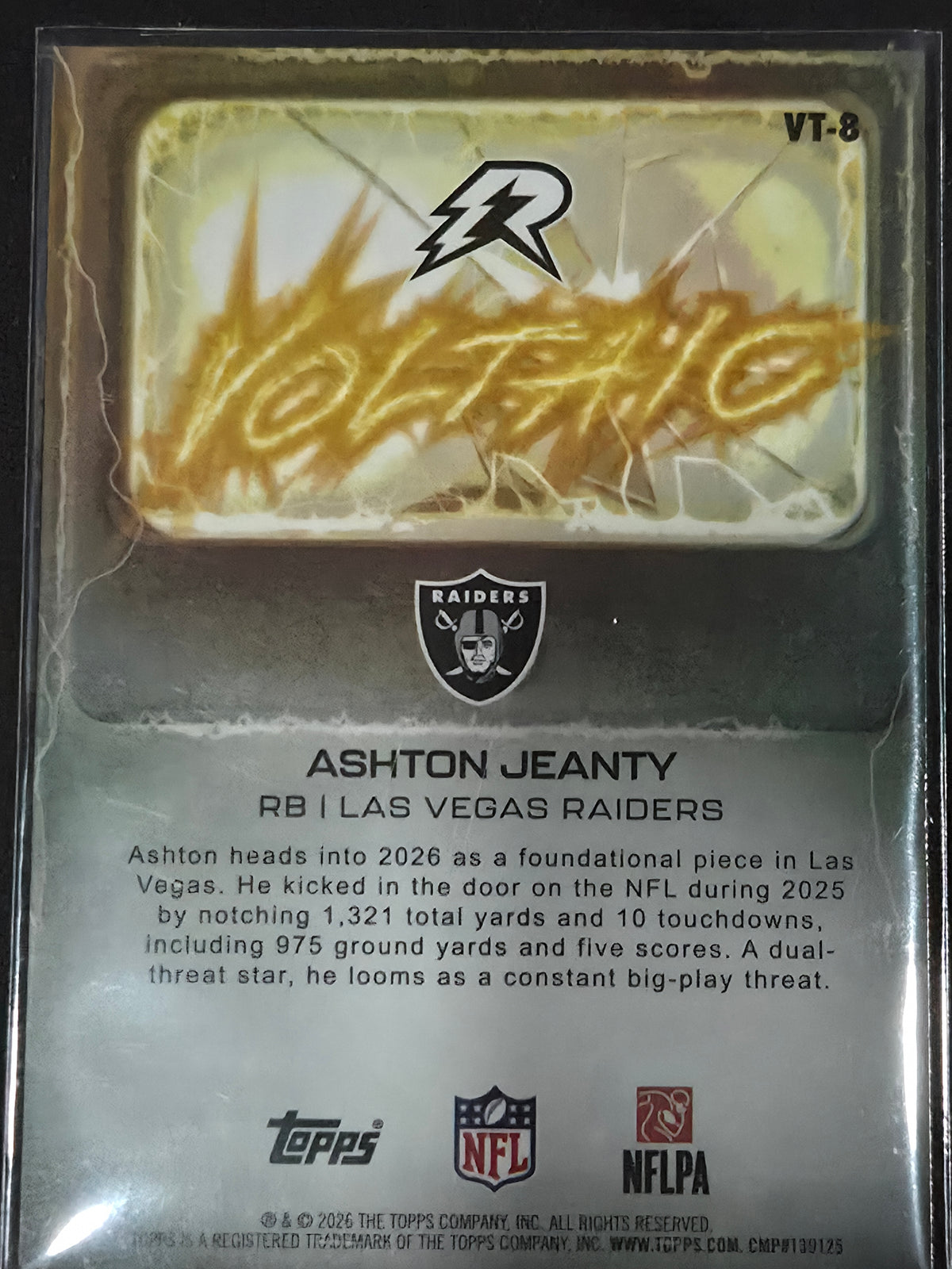 2025 Topps Resurgence Football Ashton Jeanty Voltaic VT-8