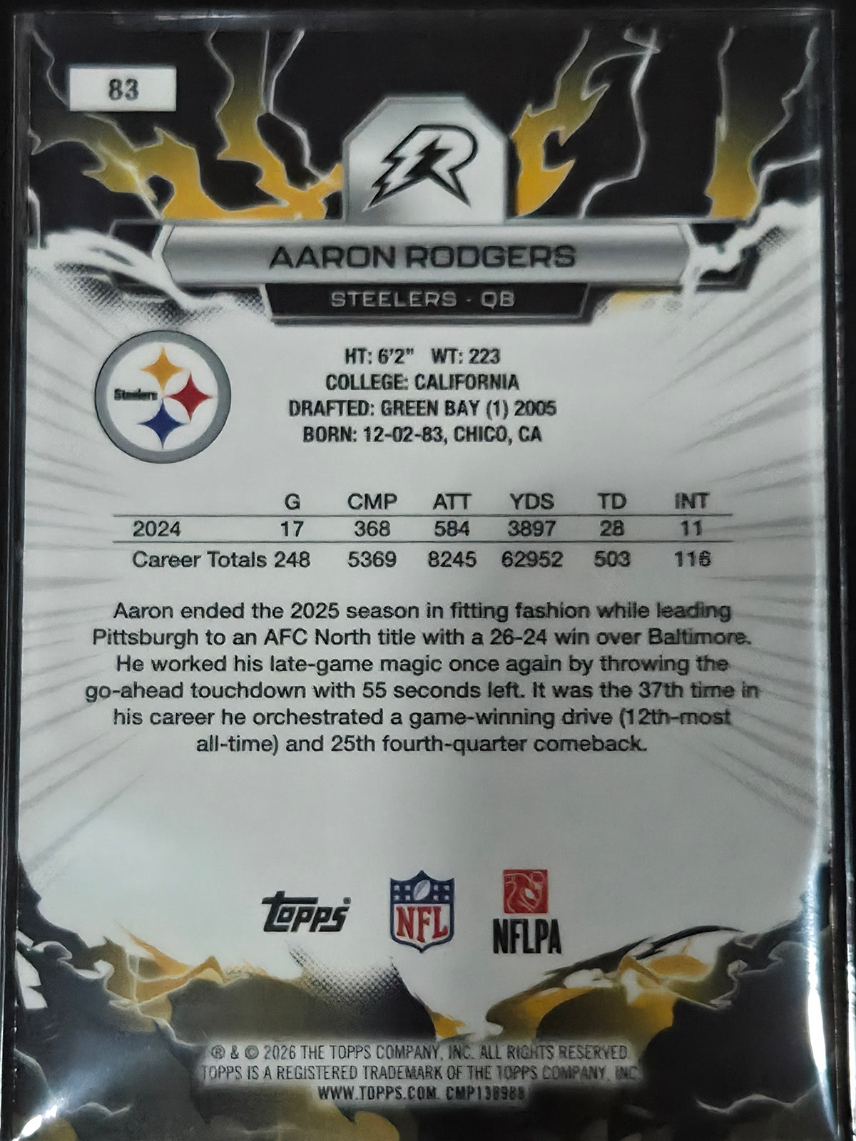 2025 Topps Resurgence Football Aaron Rodgers Blue/Orange #83