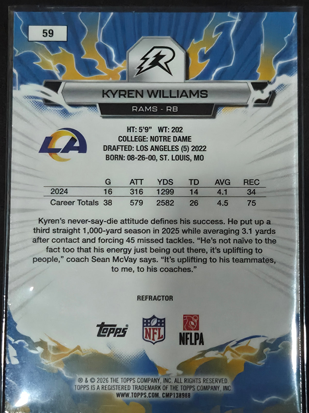 2025 Topps Resurgence Football Kyren Williams Refractor #59