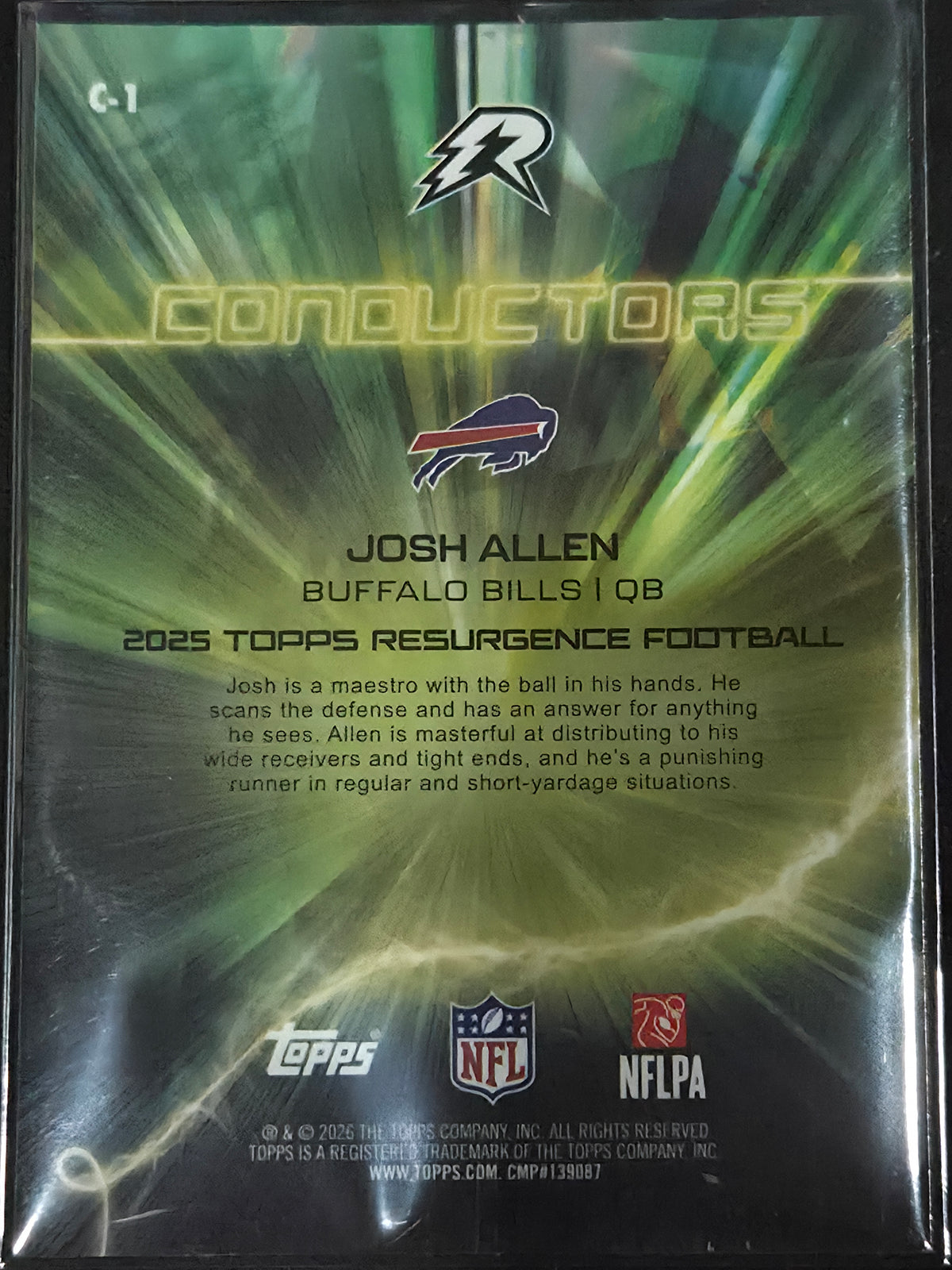 2025 Topps Resurgence Football Josh Allen Conductors C-1