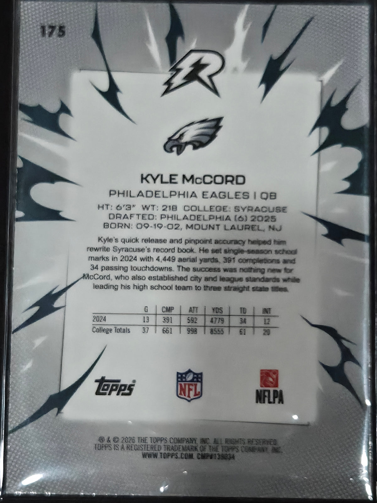 2025 Topps Resurgence Football Kyle McCord Blue/Orange #175