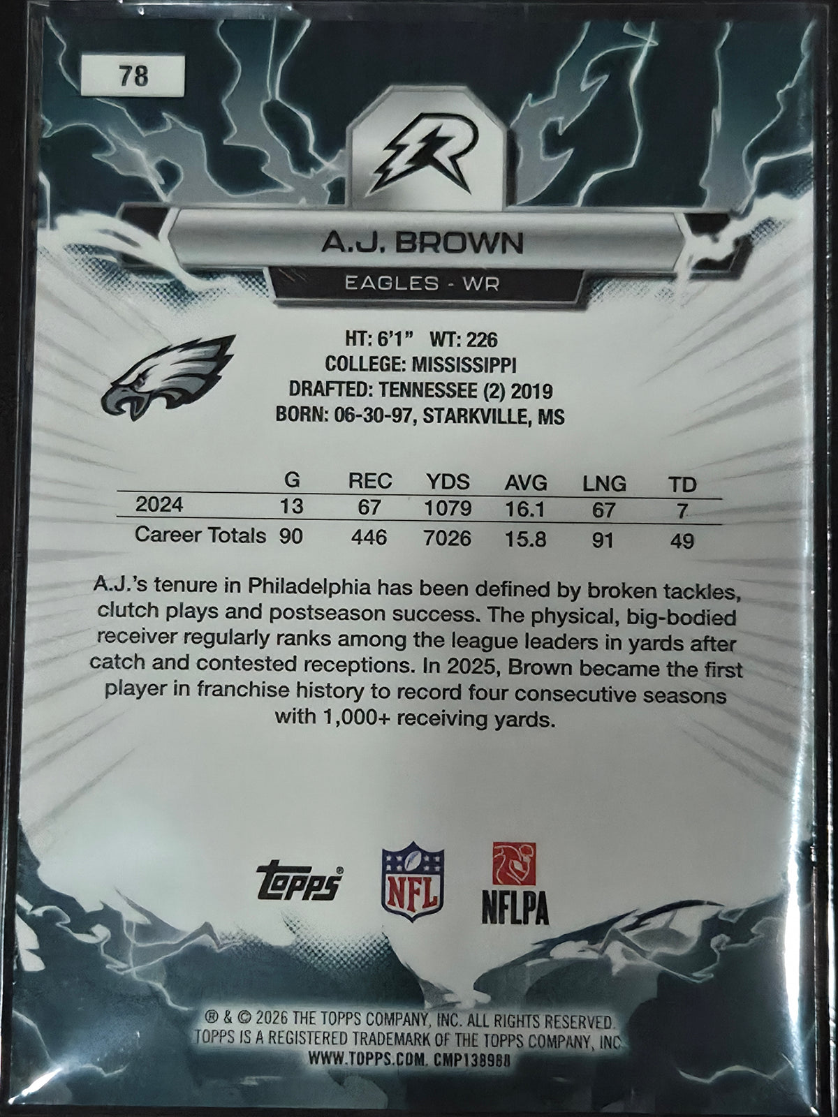 2025 Topps Resurgence Football AJ Brown Blue/Orange #78