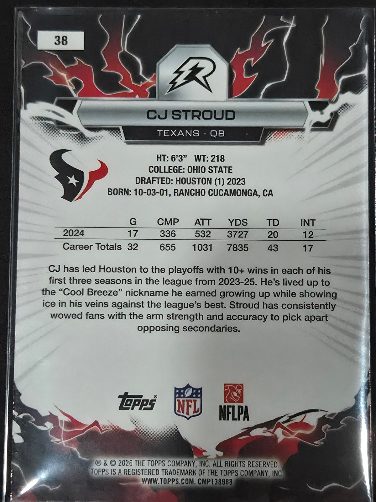 2025 Topps Resurgence Football CJ Stroud Blue/Orange #38