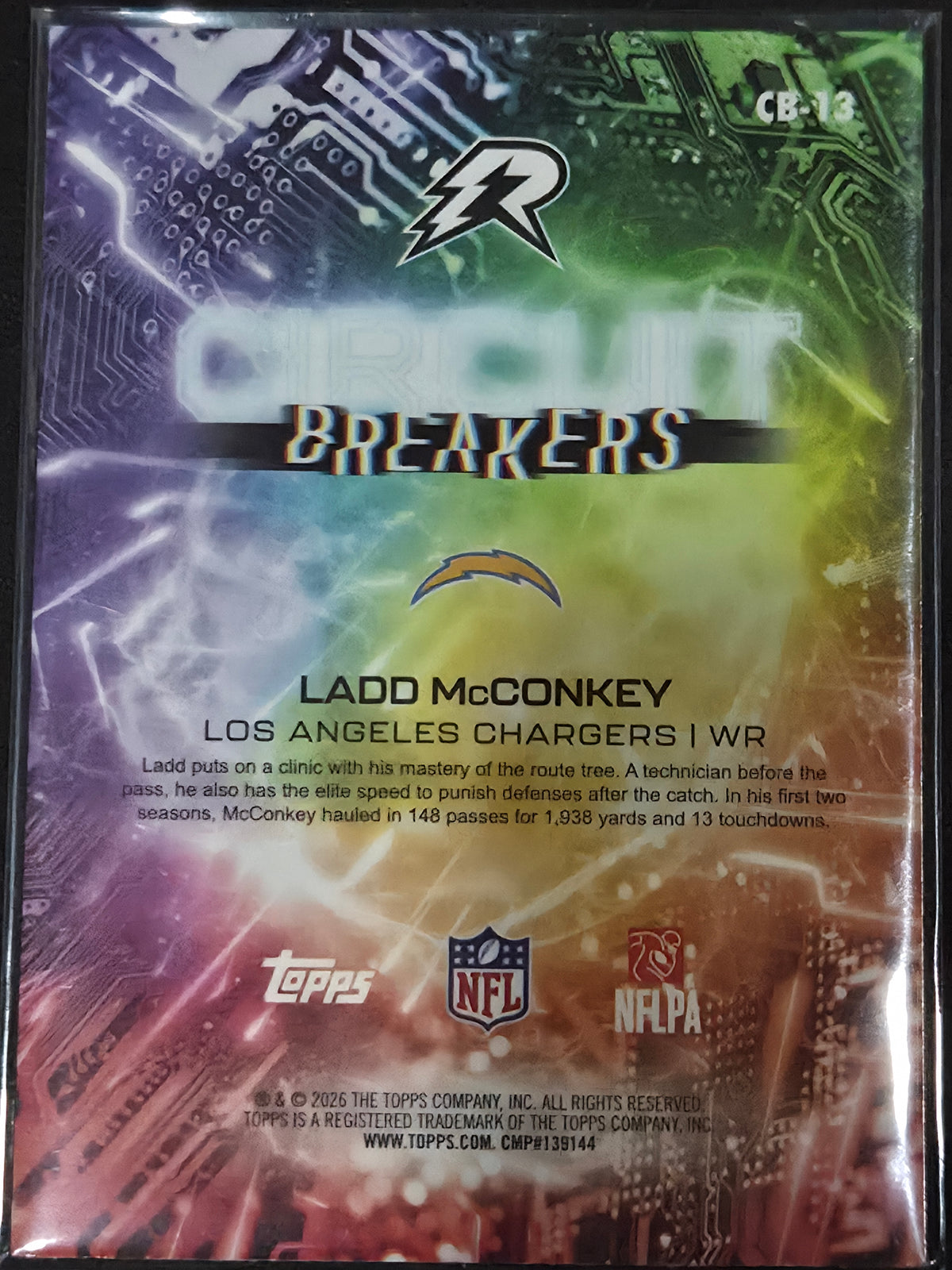 2025 Topps Resurgence Football Ladd McConkey Circuit Breakers CB-13