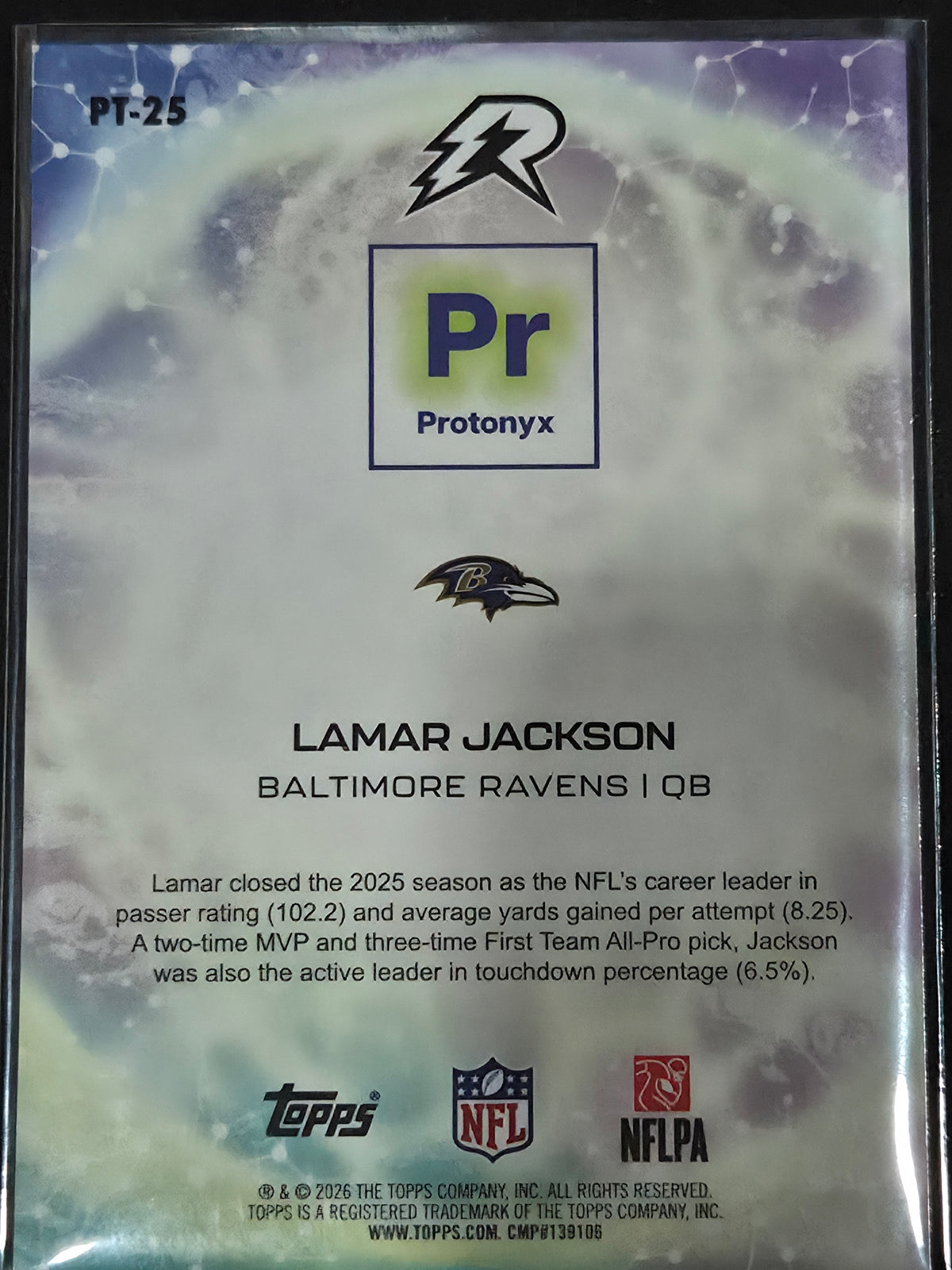 2025 Topps Resurgence Football Lamar Jackson Protonyx PT-25