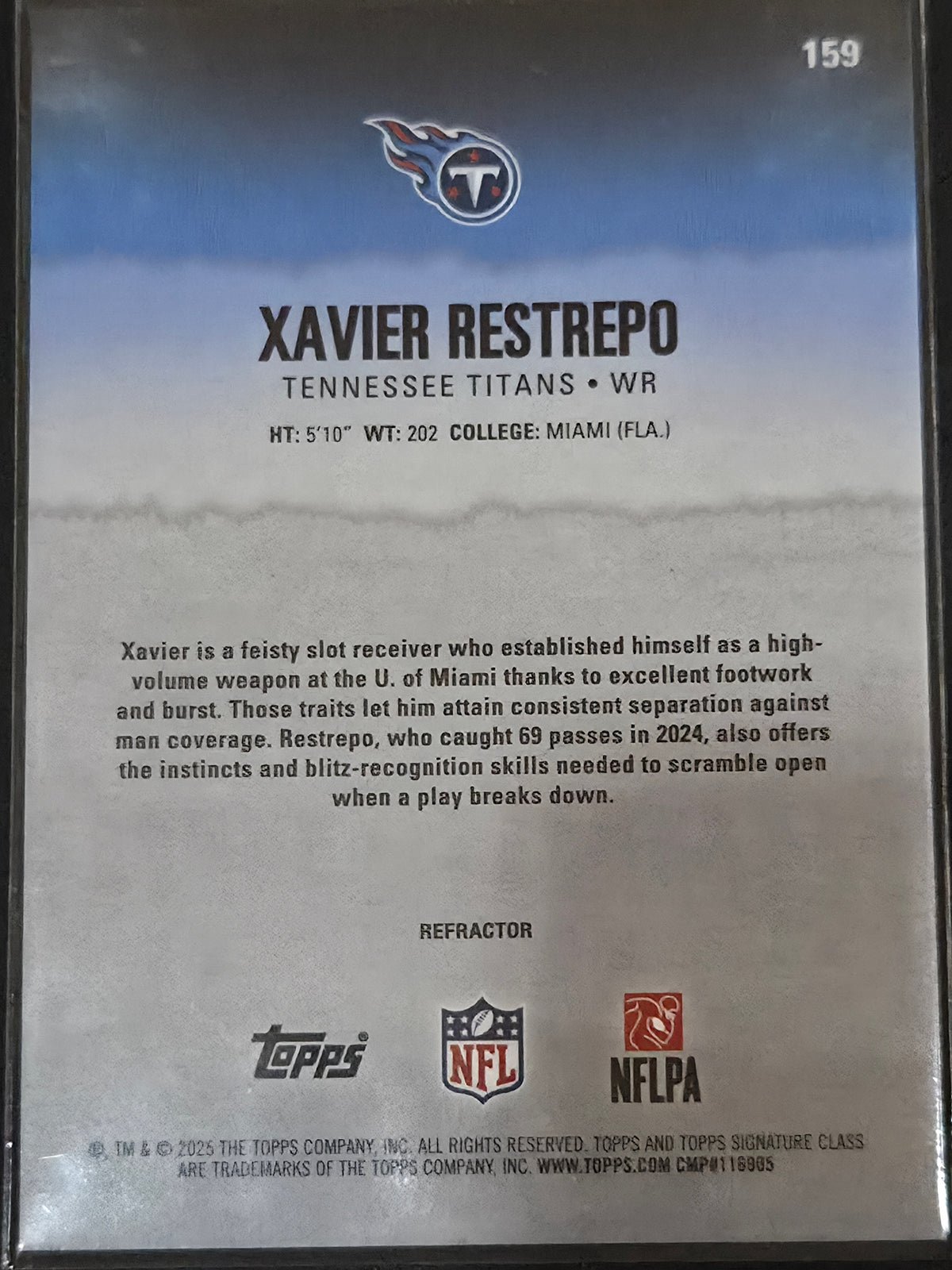 2025 Topps Signature Class #159 Xavier Restrepo FoilFractor
