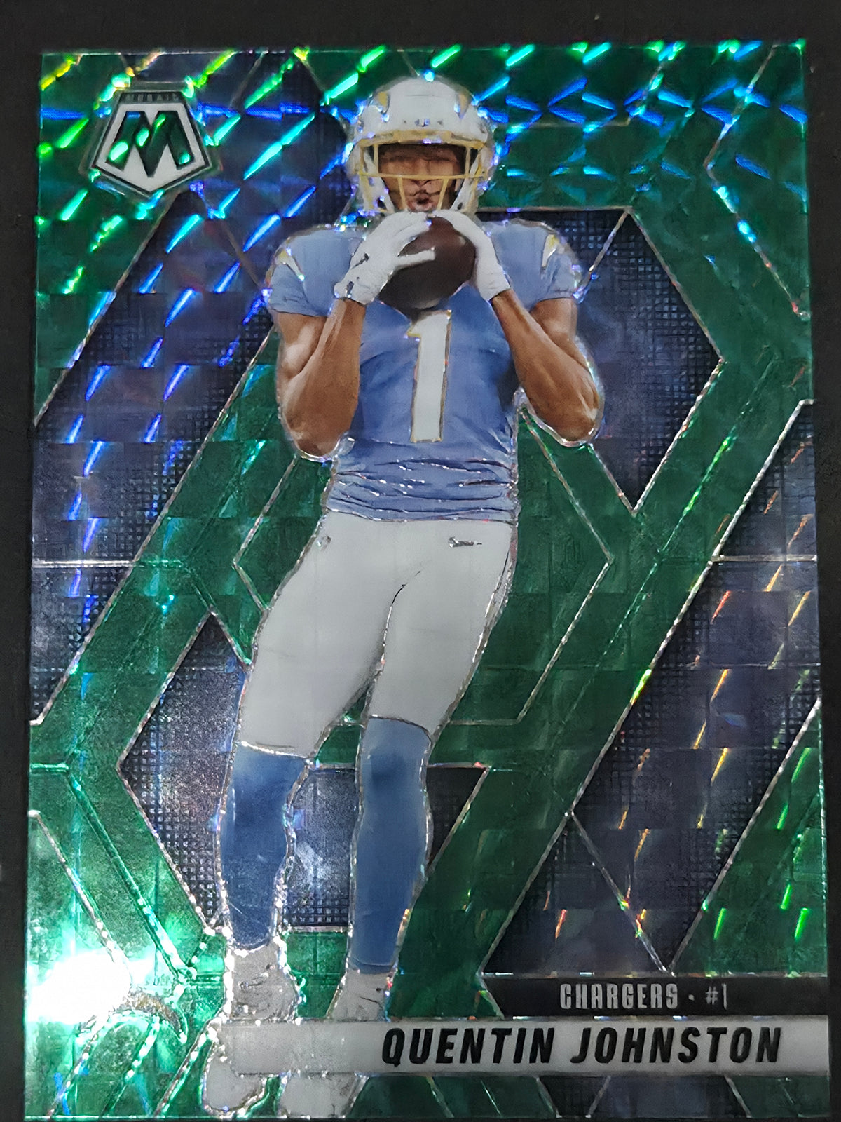 2025 Panini Mosaic #43 Quentin Johnston Mosaic Green