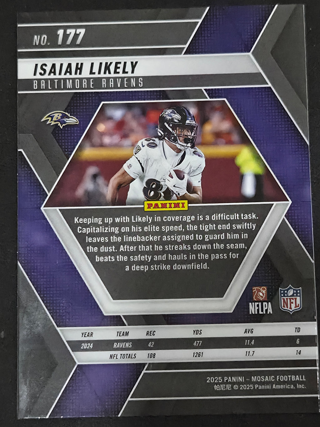 2025 Panini Mosaic #177 Isaiah Likely