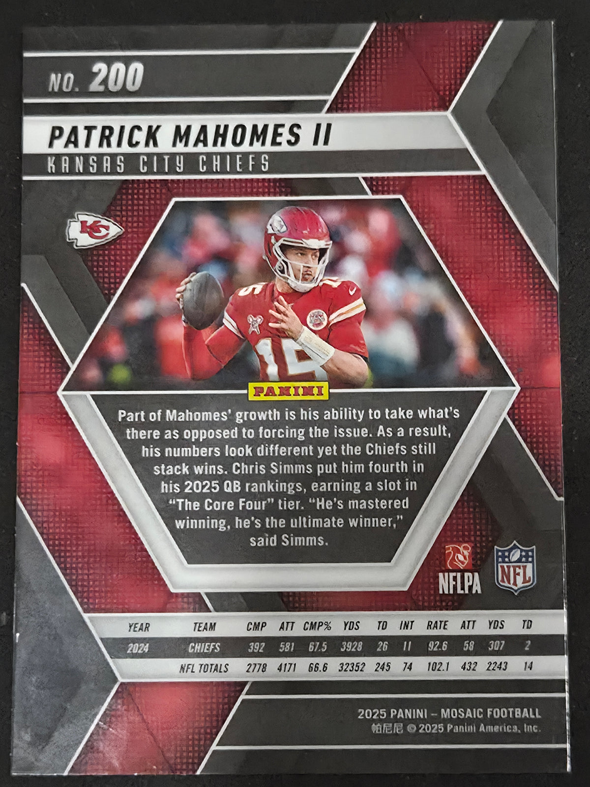 2025 Panini Mosaic #200 Patrick Mahomes II