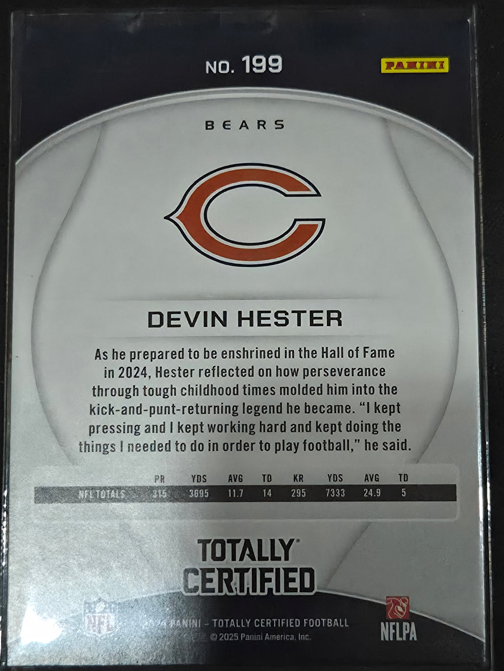 2024 Panini Totally Certified #199 Devin Hester