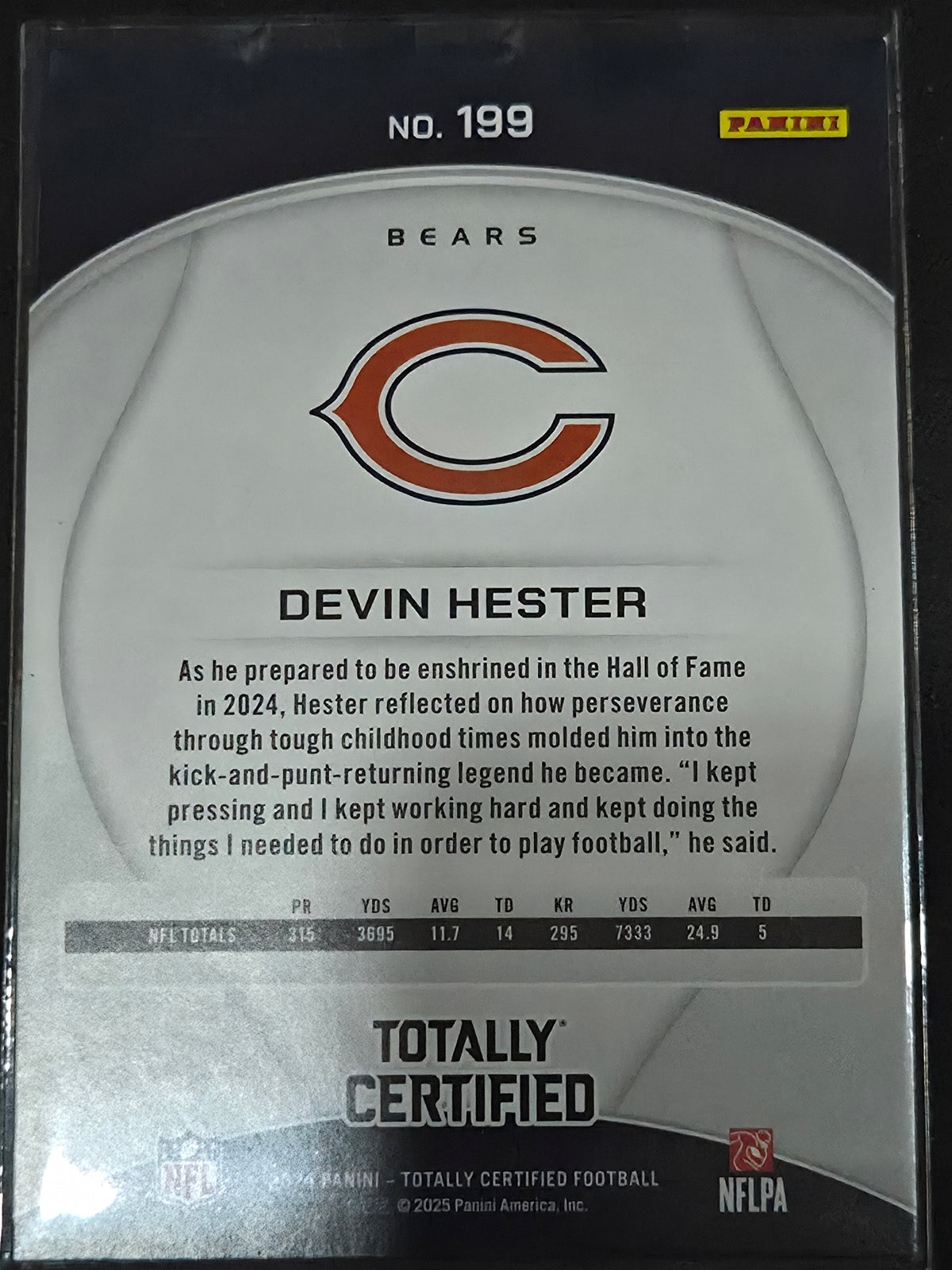 2024 Panini Totally Certified #199 Devin Hester